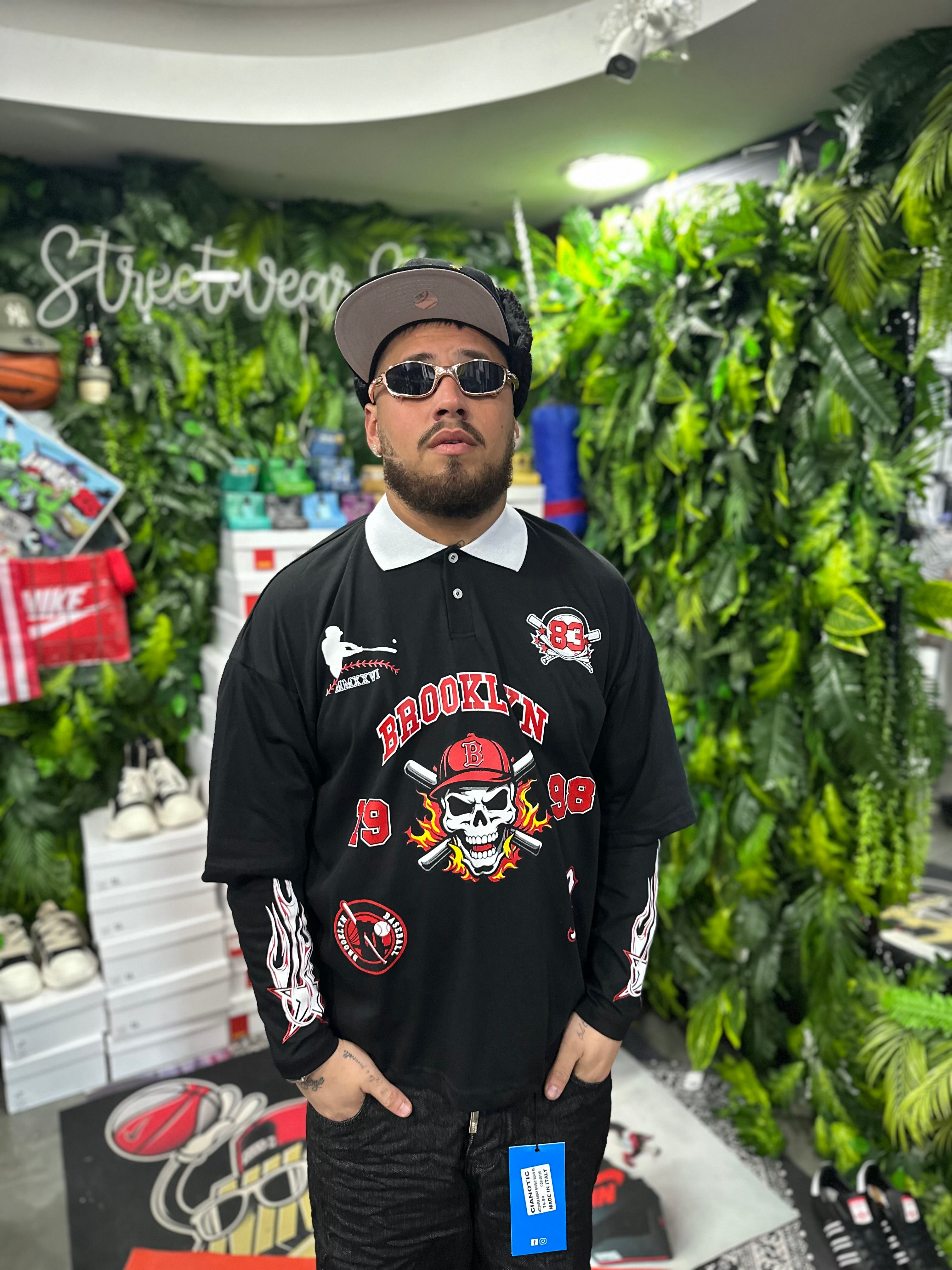 Shirt Polo Longsleeve Black Brooklyn CIANOTIC