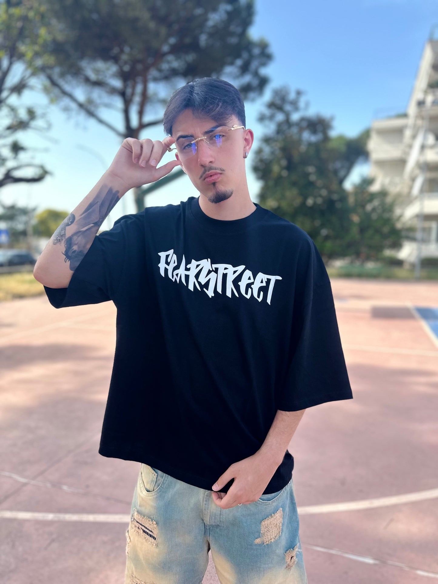 Shirt Crop Black FEARSTREET