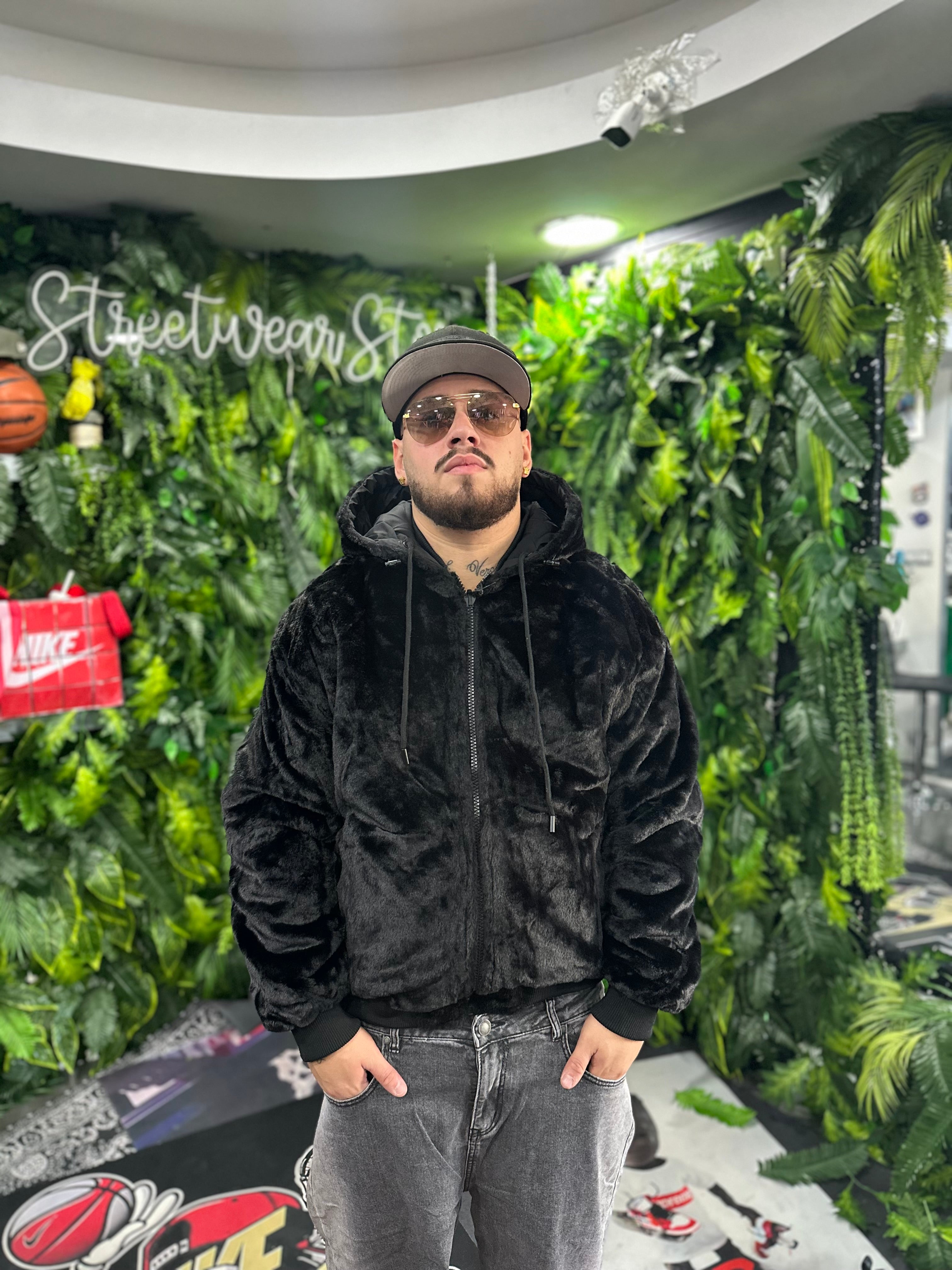 Giubbino Pelliccia Reversibile Black