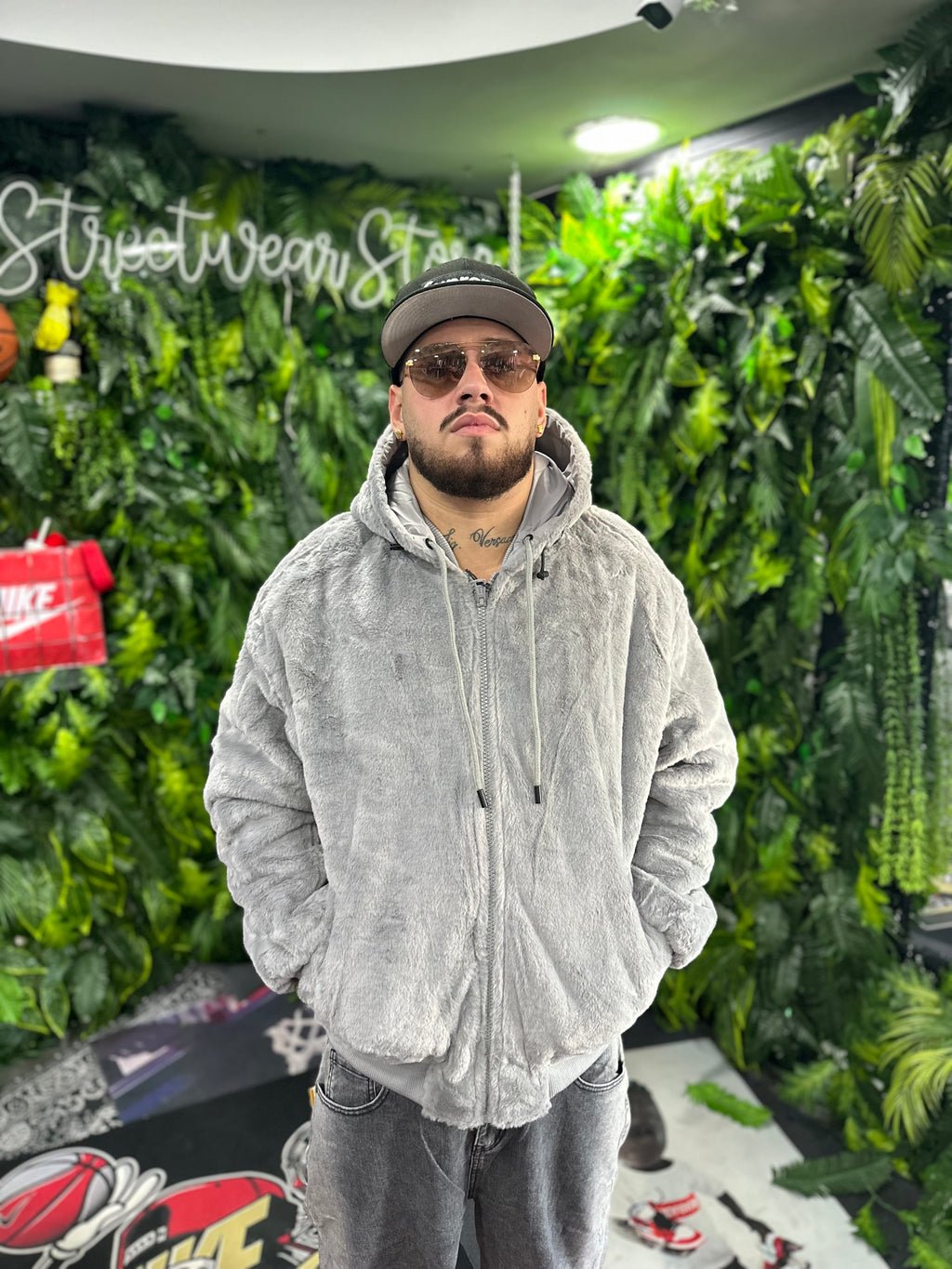 Giubbino Pelliccia Reversibile Grey