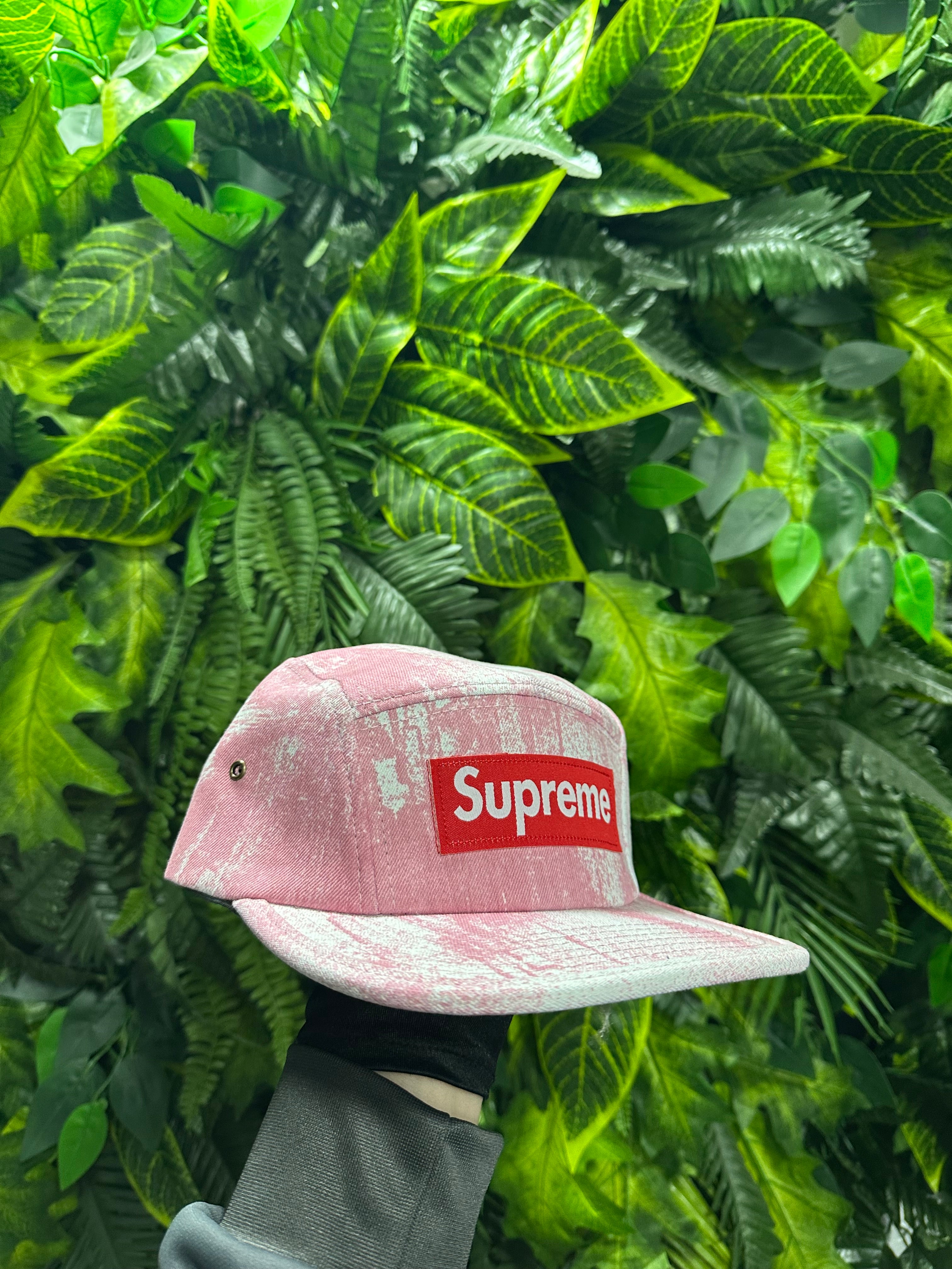 Cappello Supreme Circles Jacquared Denim Camp Pink