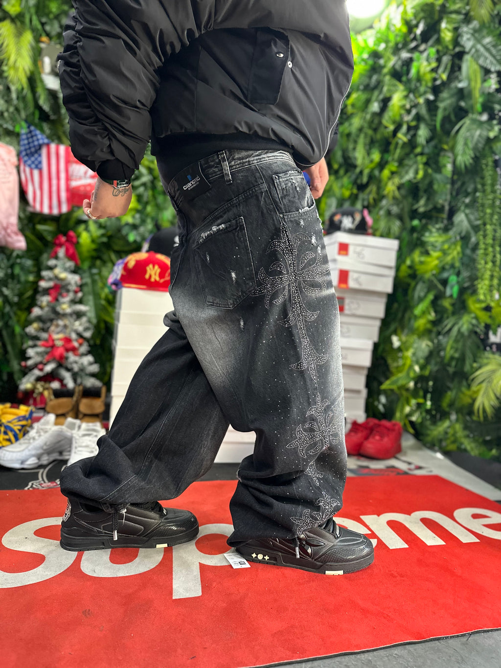 Denim Baggy Diamond Cross Grey CIANORIC