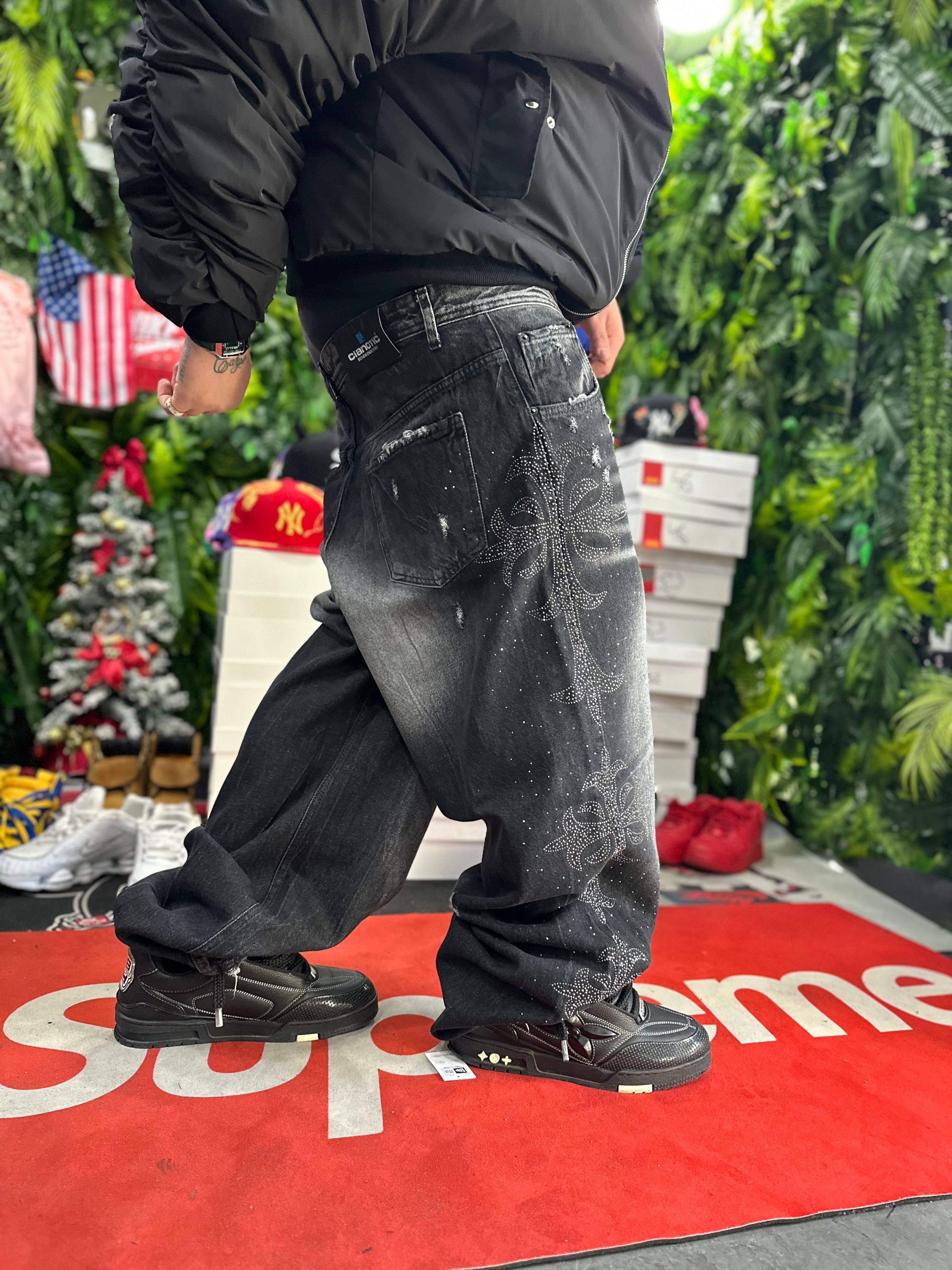 Denim Baggy Diamond Cross Grey CIANORIC