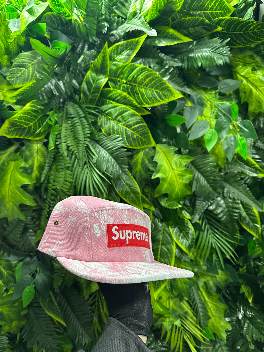 Cappello Supreme Circles Jacquared Denim Camp Pink