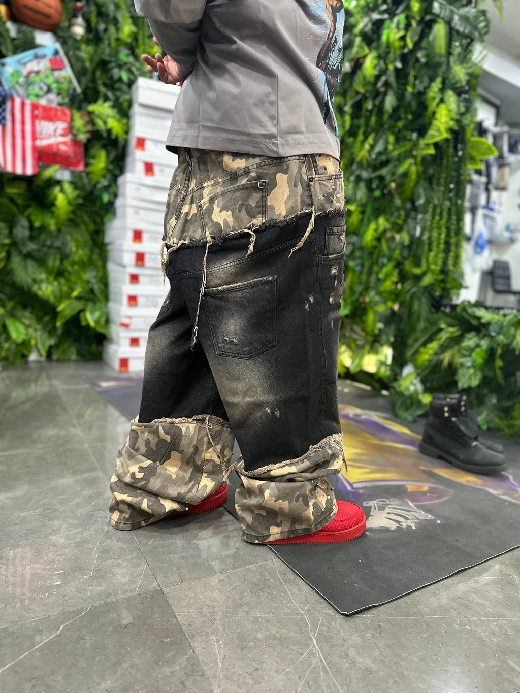 Denim Baggy Military Diamond Army07 CIANOTIC