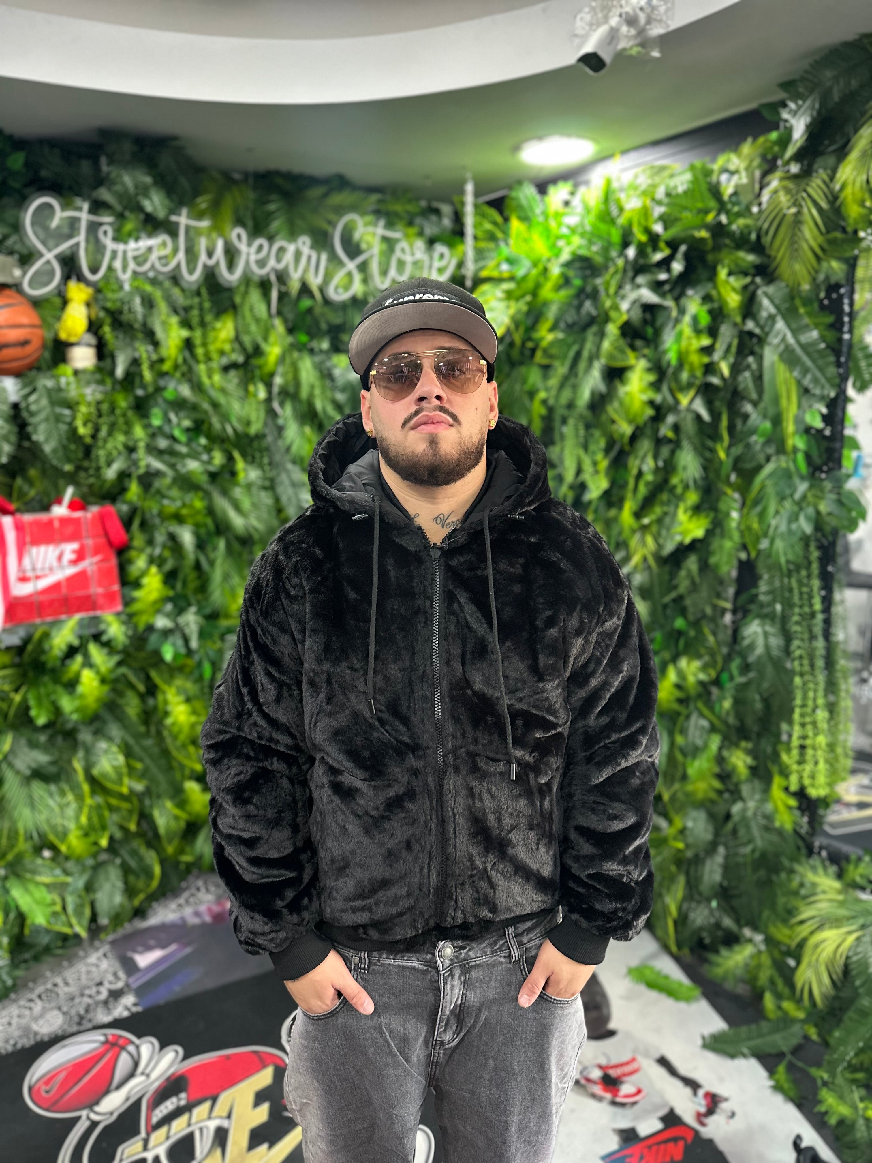 Giubbino Pelliccia Reversibile Black