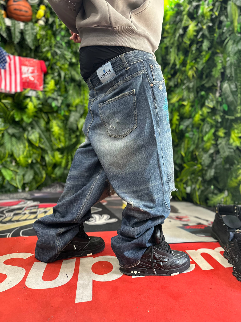 Denim Baggy Blue Croce Diamond CIANOTIC