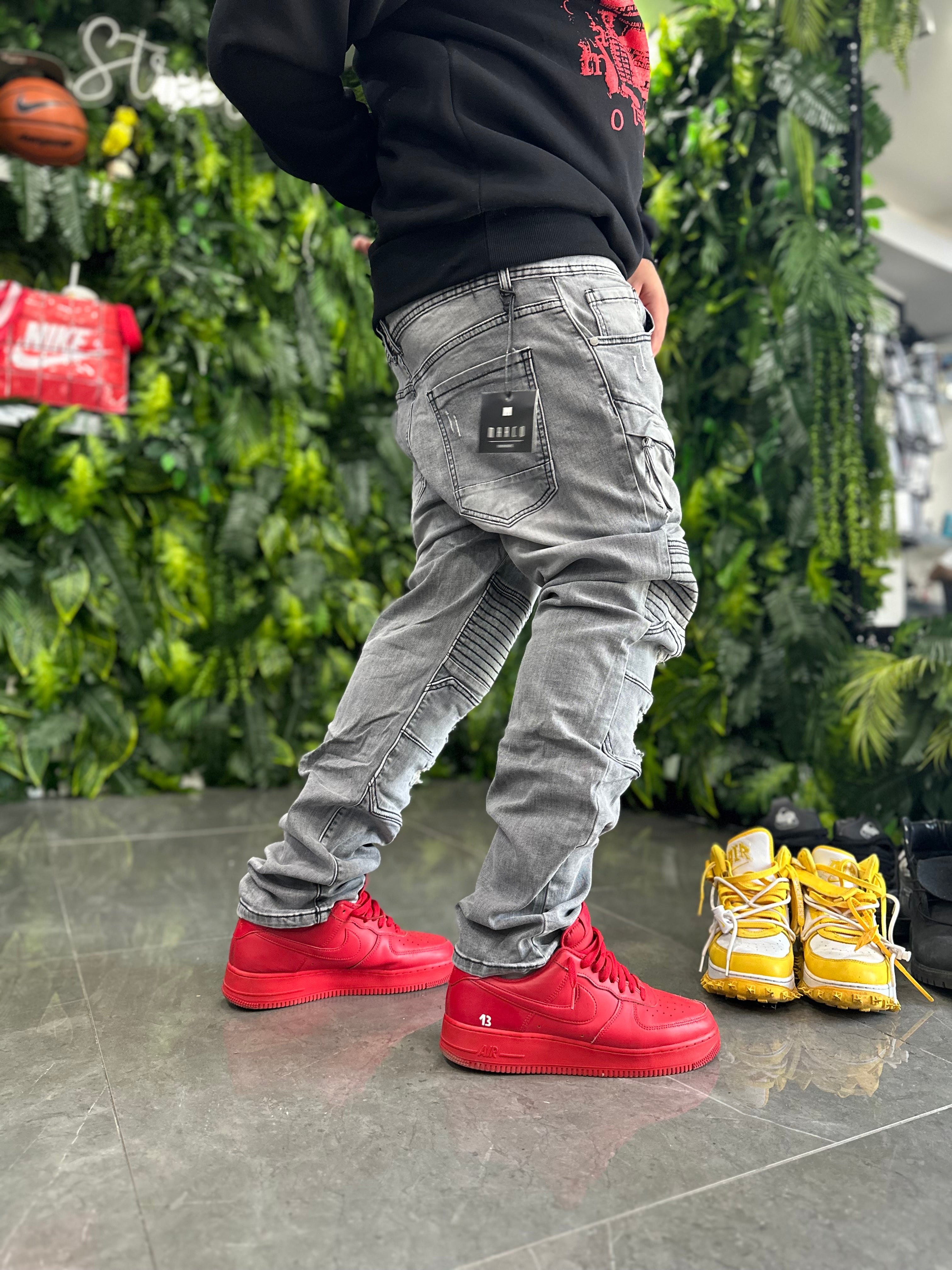 Denim Byker Grey One Zip