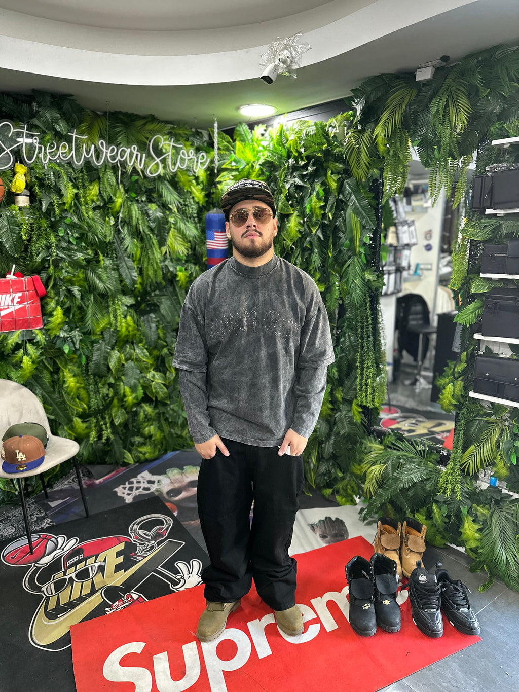 Shirt LongSleeve Burn Out Diamokd Grey BUNKER