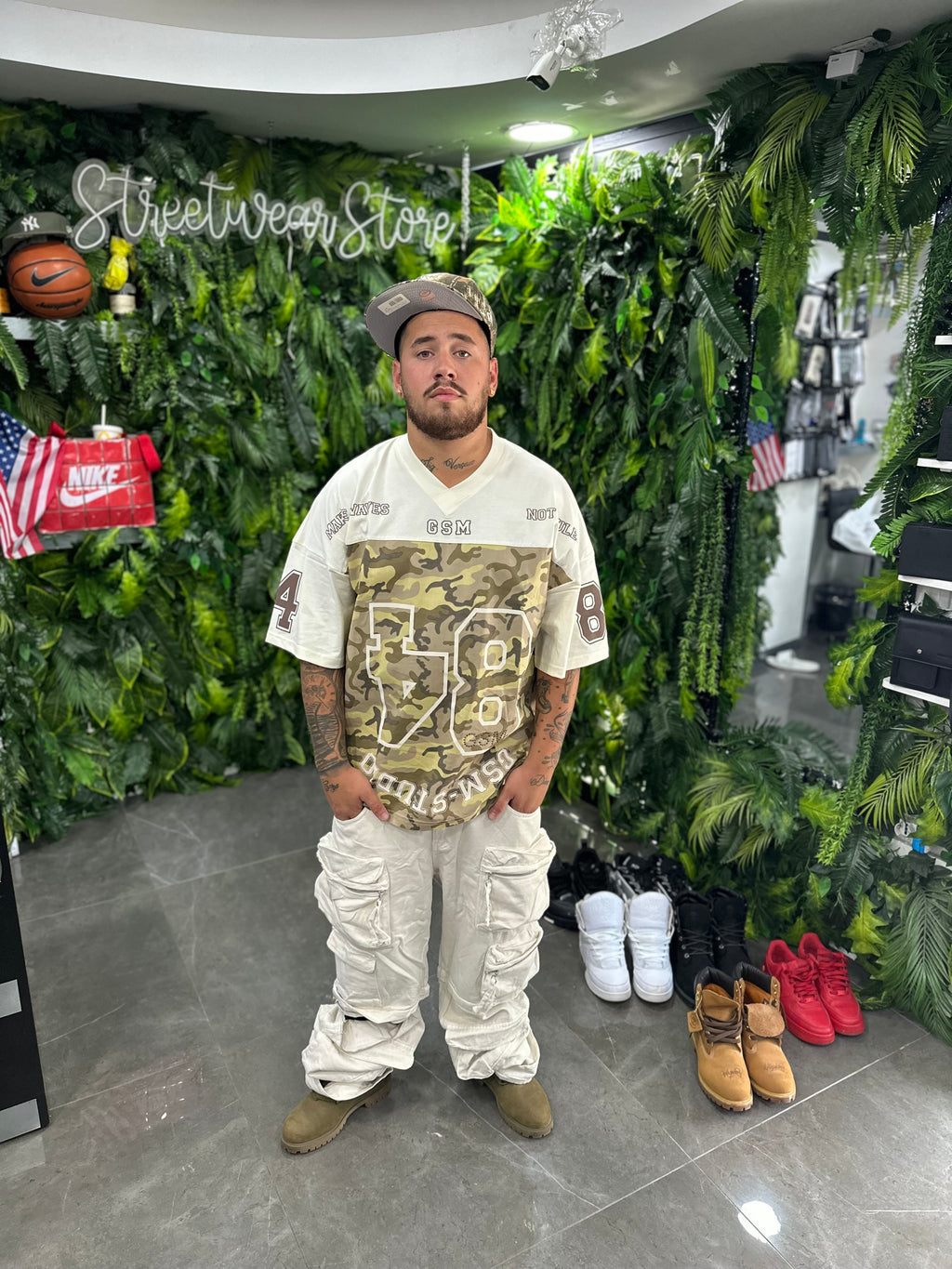 Denim Cargo+Shorts White