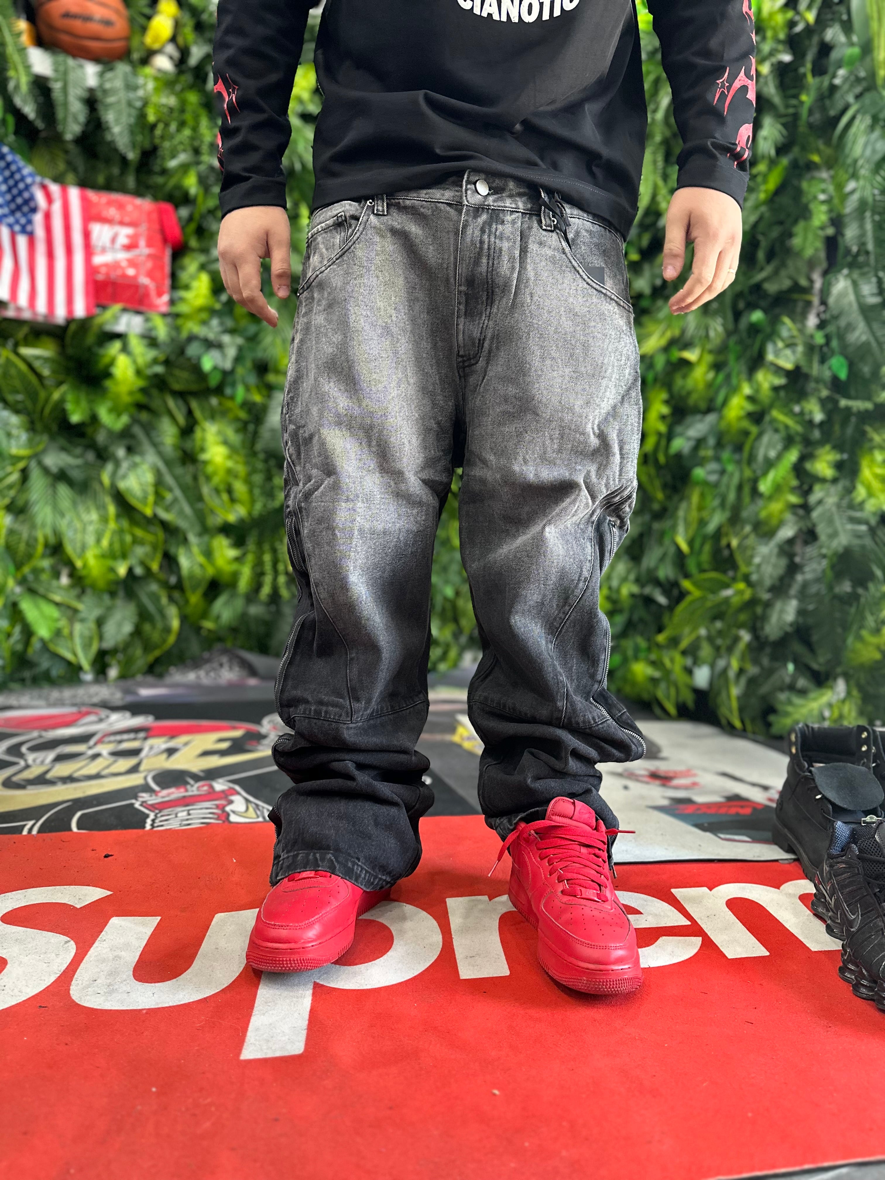 Denim Grey Sfumato Total Zip Printing