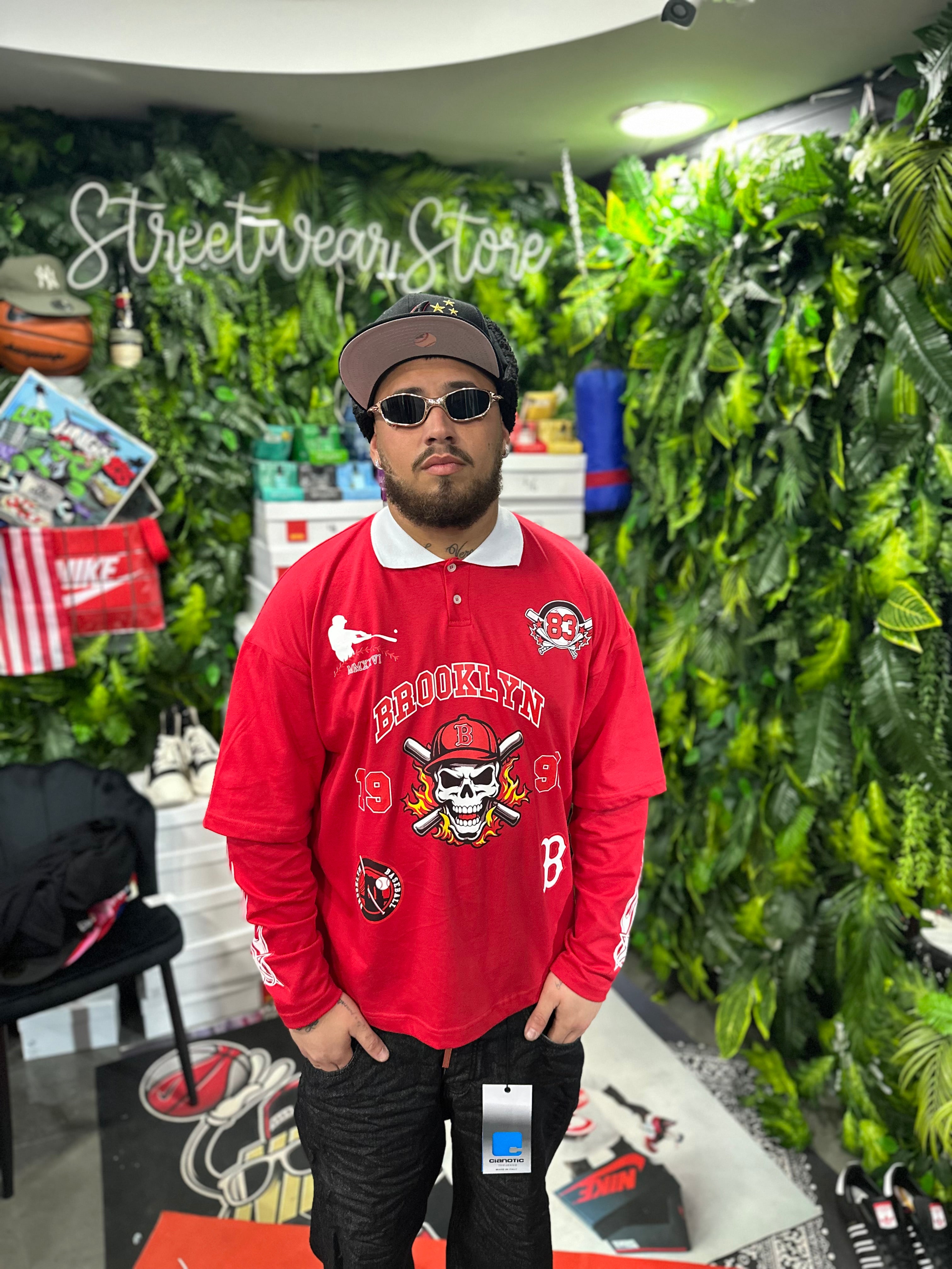 Shirt Polo Longsleeve Red Brooklyn CIANOTIC