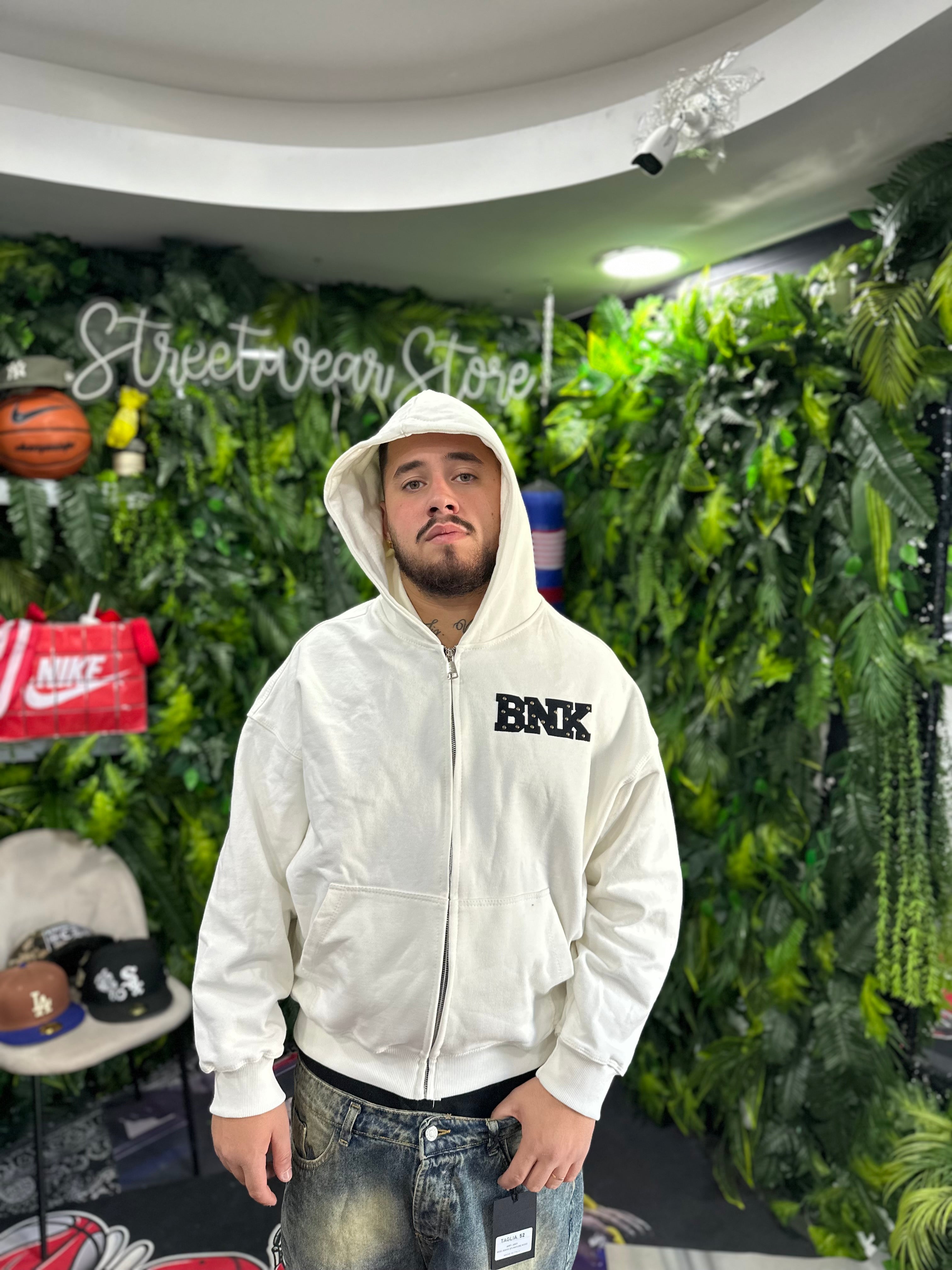 Felpa Borchie Crop White BUNKER