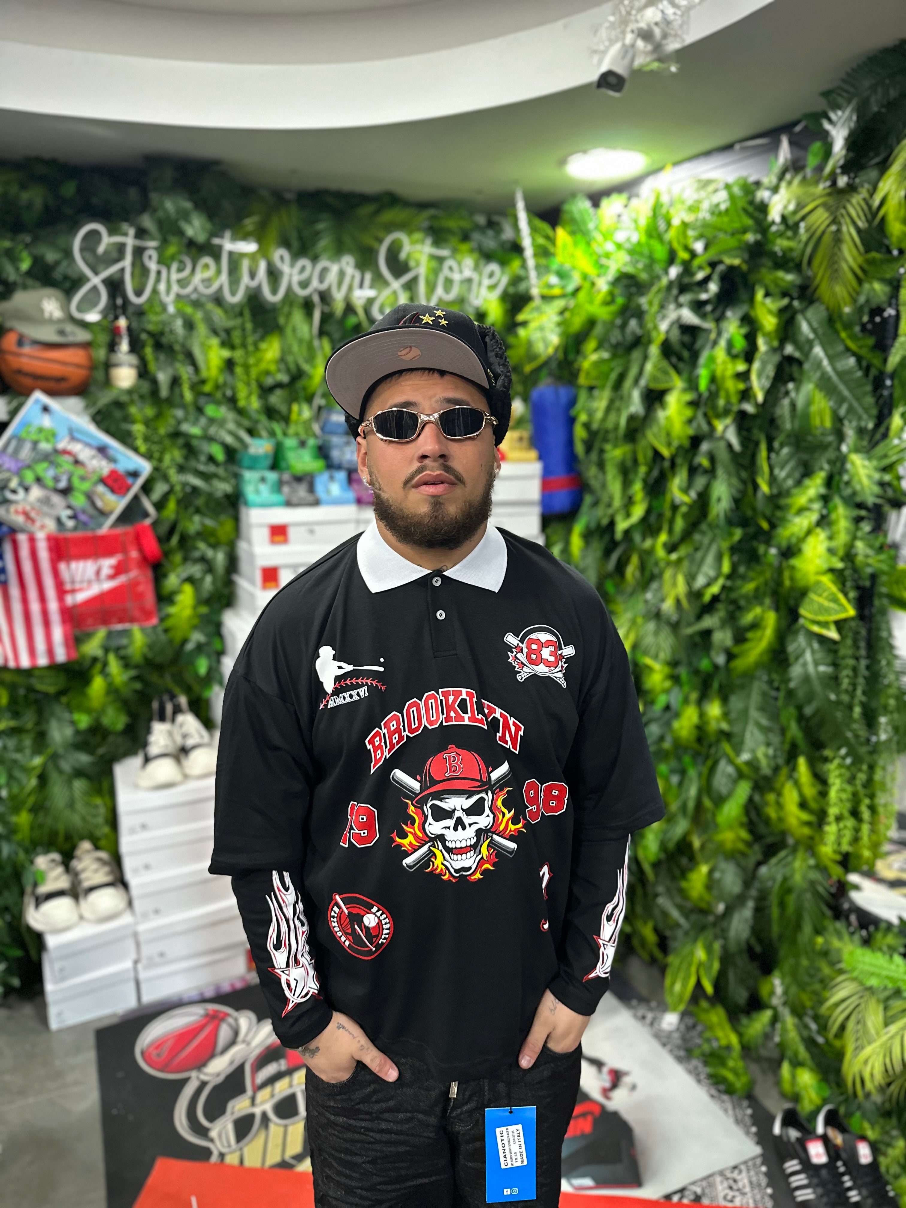 Shirt Polo Longsleeve Black Brooklyn CIANOTIC