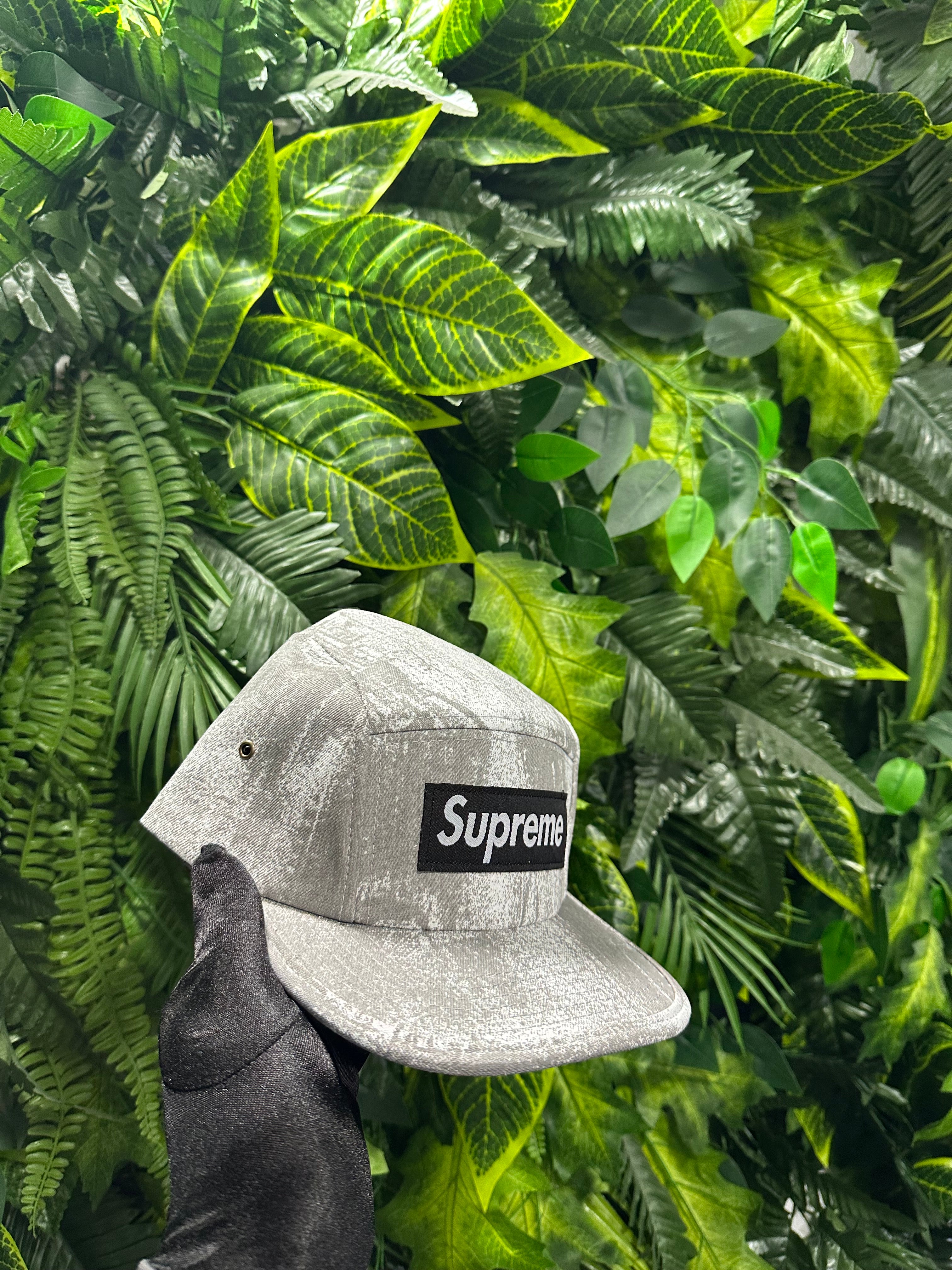 Cappello Supreme Circles Jacquared Denim Camp Grey
