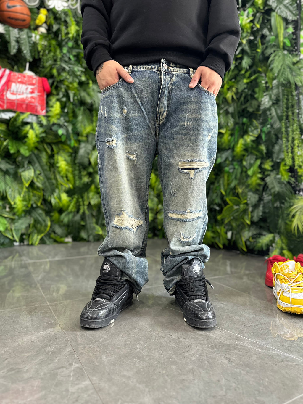 Denim Baggy Blue Destroy Cloud