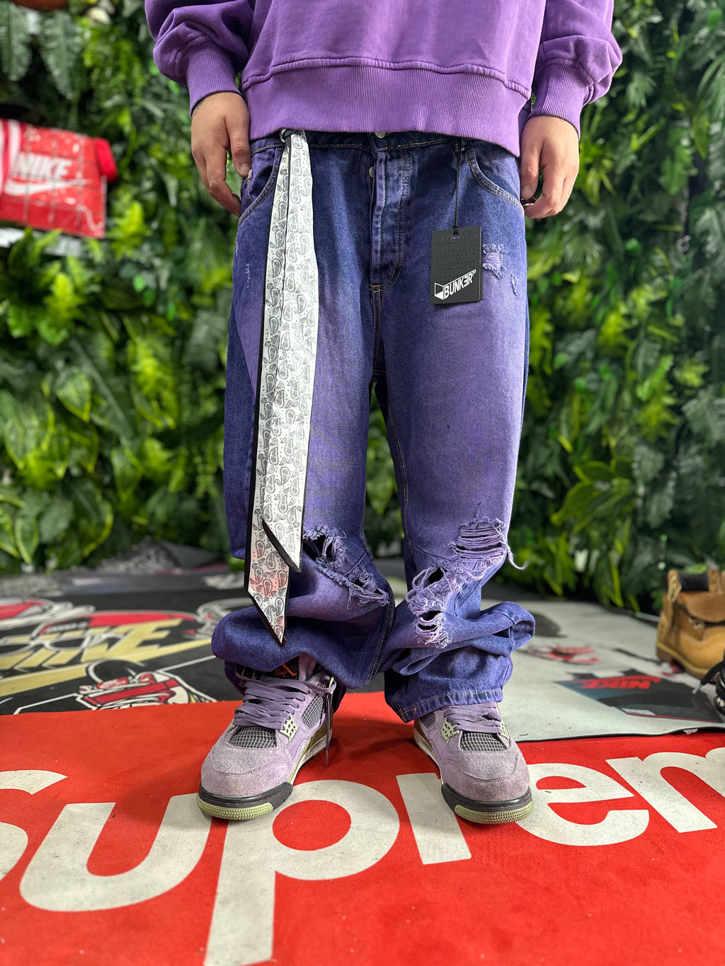 Denim Baggy Bandana Purple BUNKER