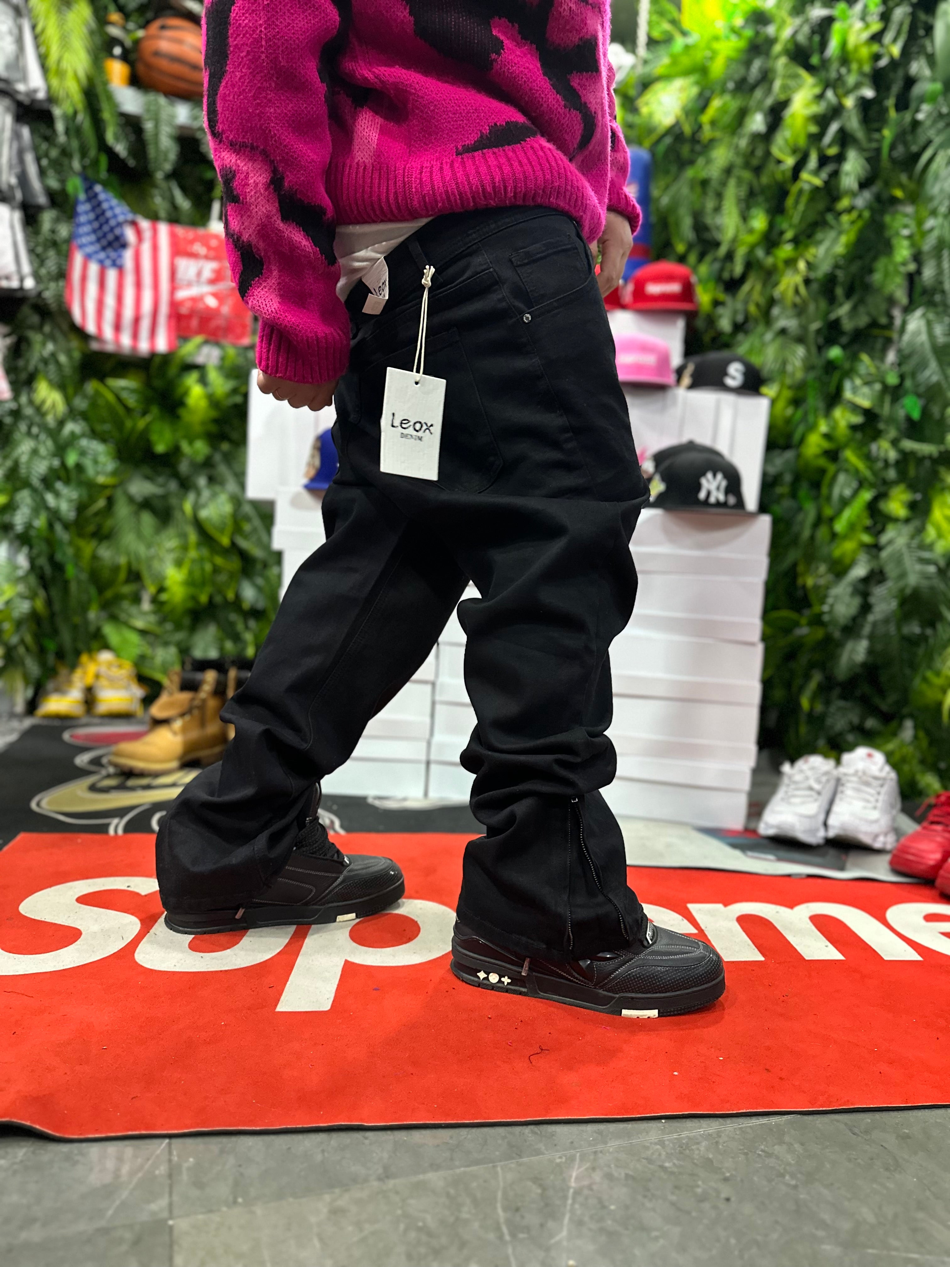 Denim Black Zip LEOX