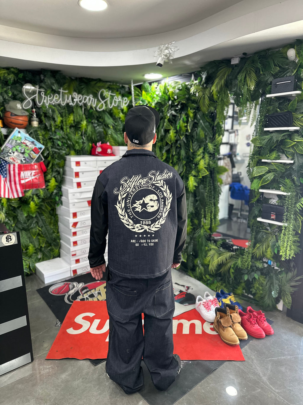 CoordSet Black Denim/Nylon SELFLOVE