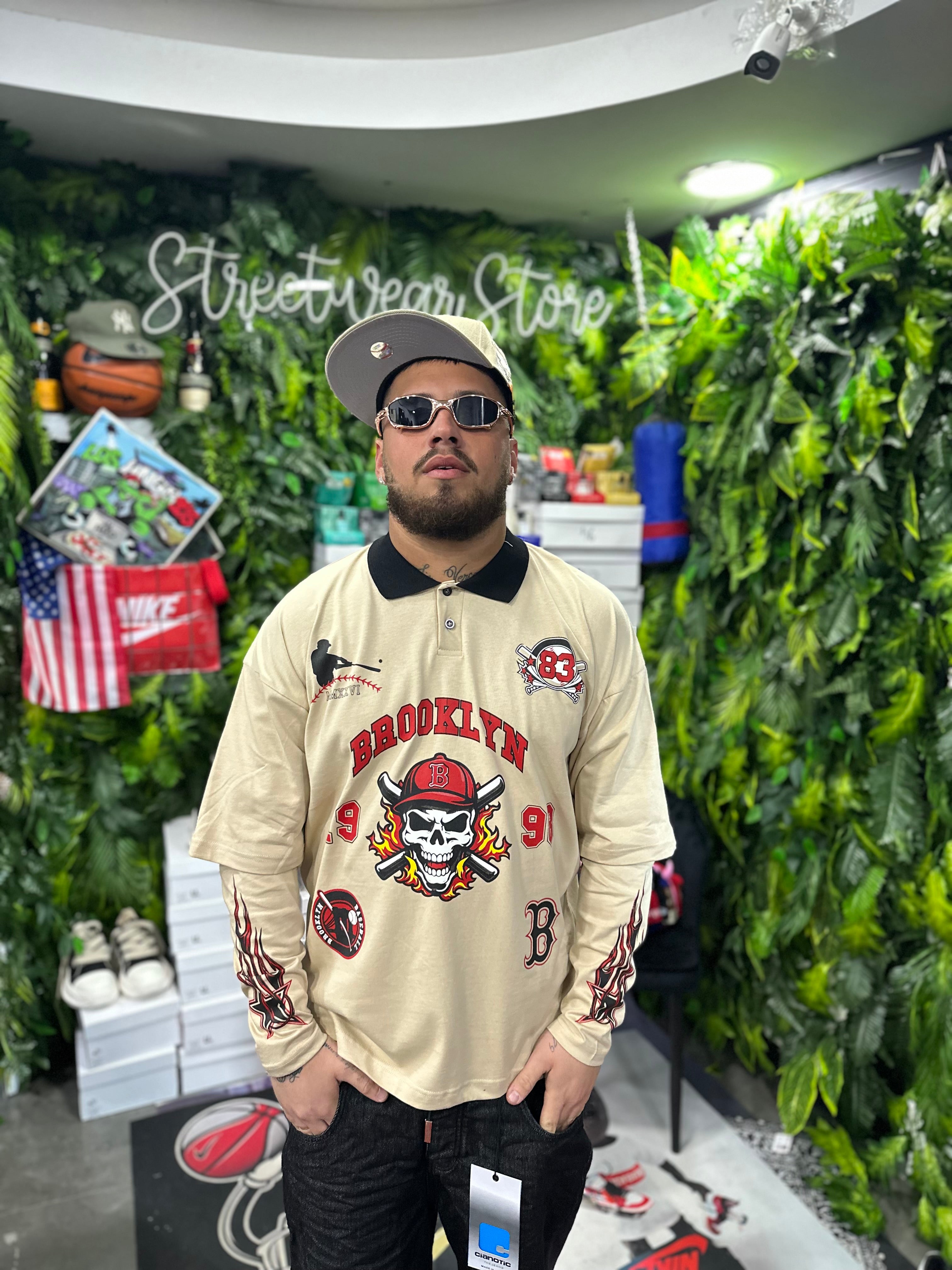 Shirt Polo Longsleeve Beige Brooklyn CIANOTIC