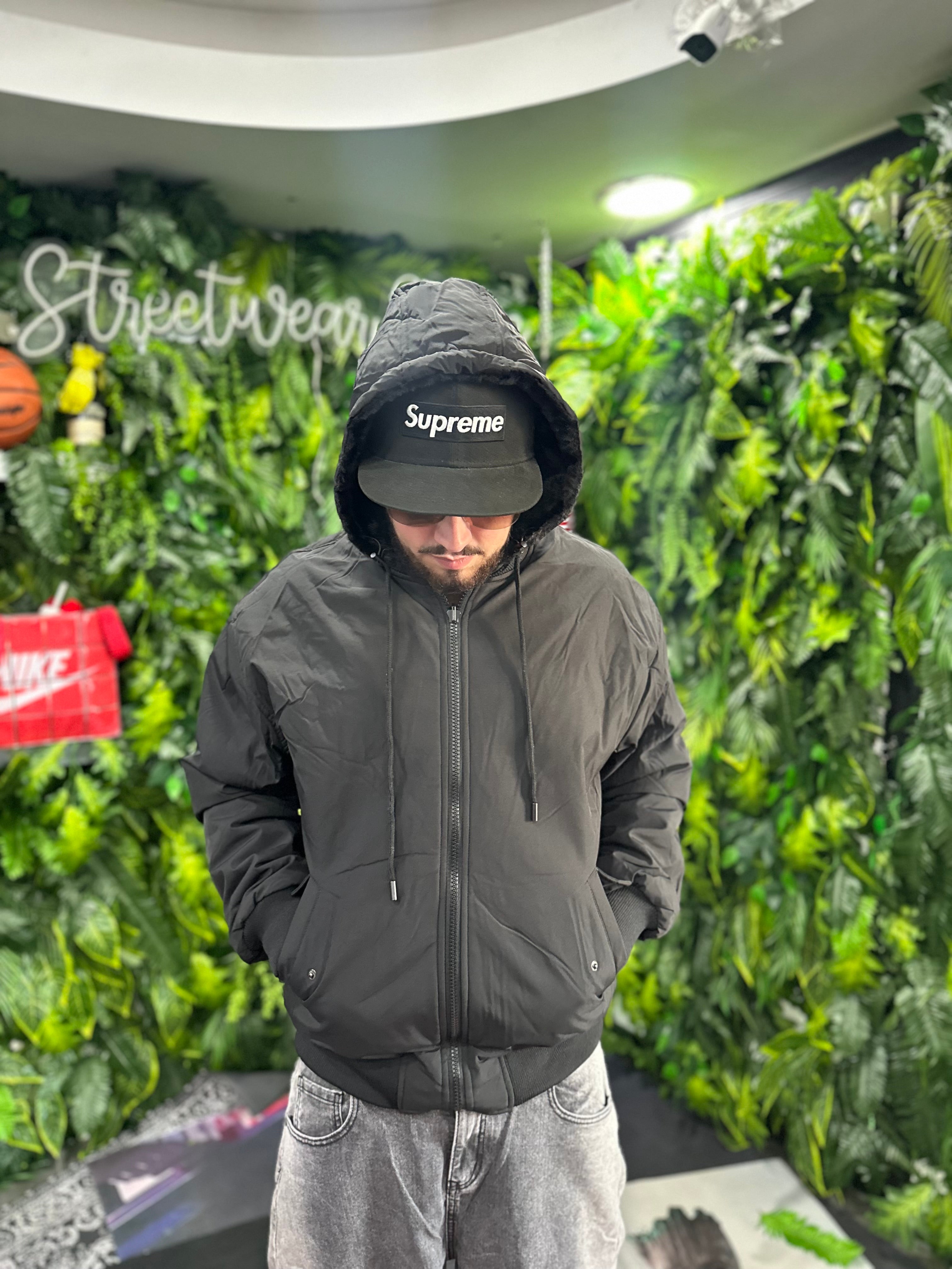 Giubbino Pelliccia Reversibile Black