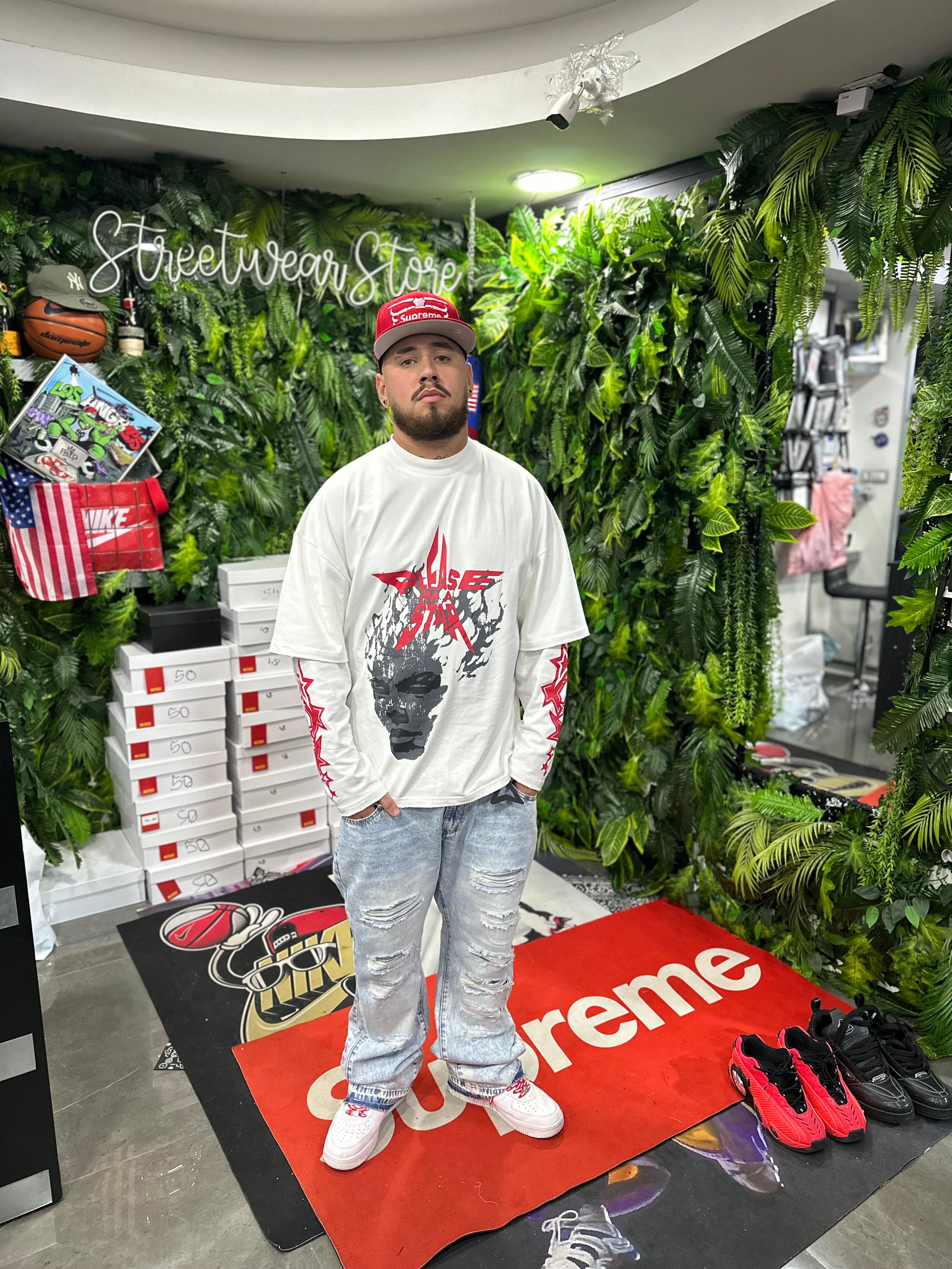 Shirt LongSleeve Star White