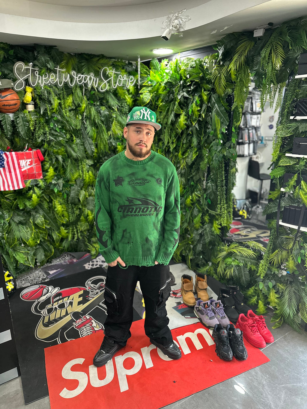 Maglione WorldWide Destroy Green CIANOTIC