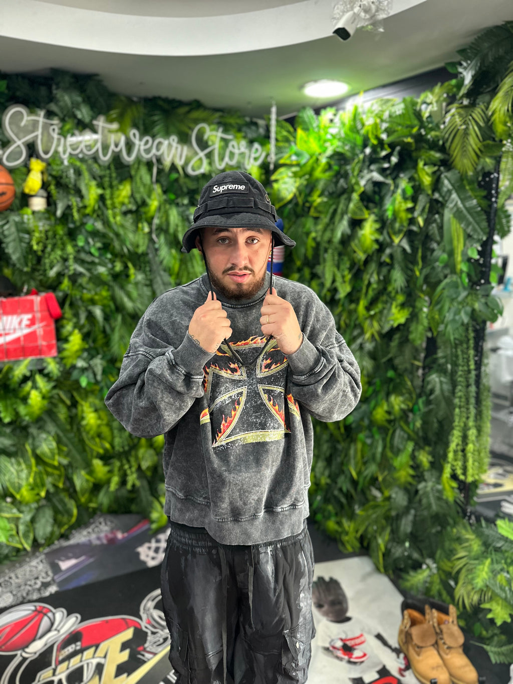 Felpa Croce Fuoco Grey BUNKER