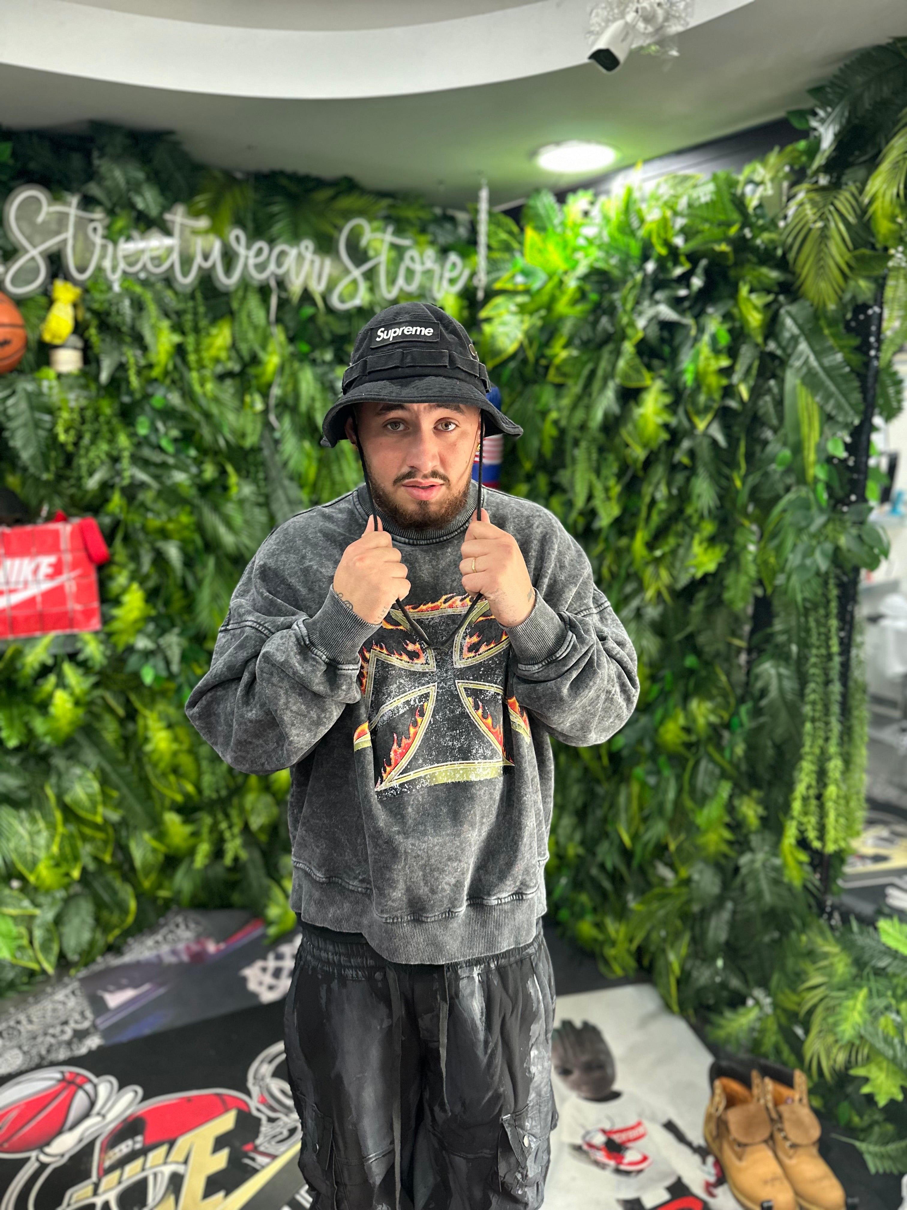 Felpa Croce Fuoco Grey BUNKER