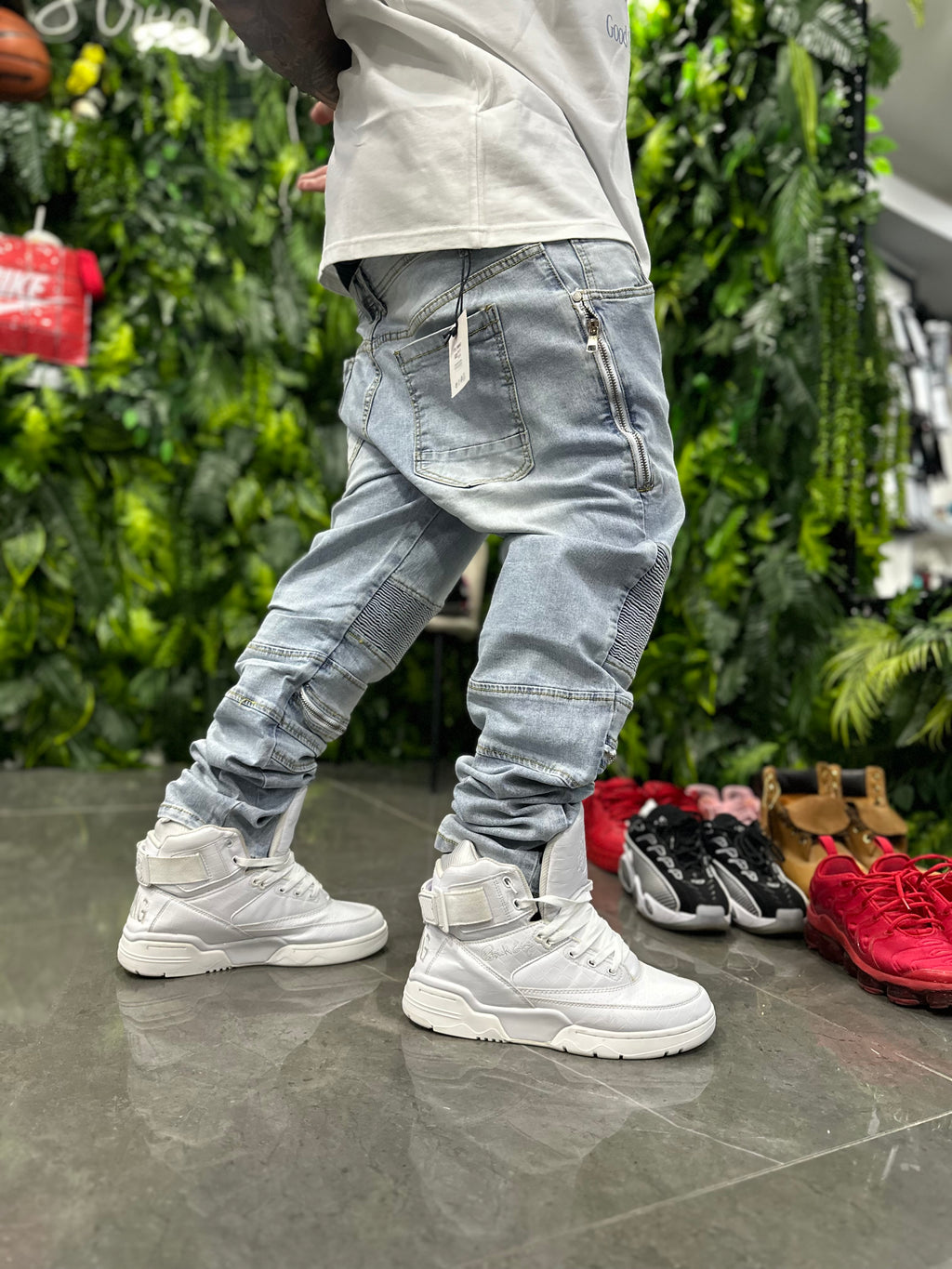 Denim Byker Chiaro Zip