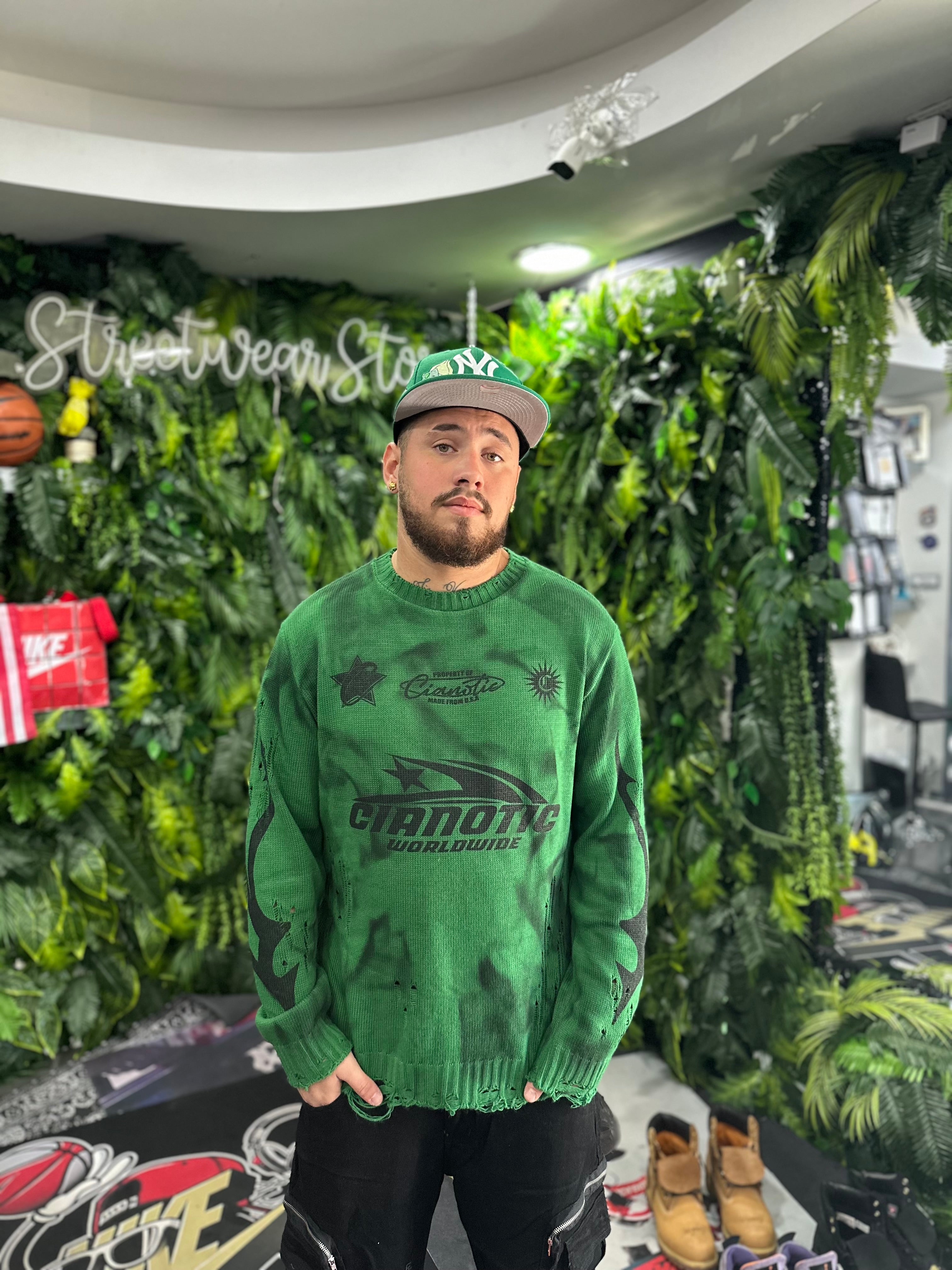 Maglione WorldWide Destroy Green CIANOTIC