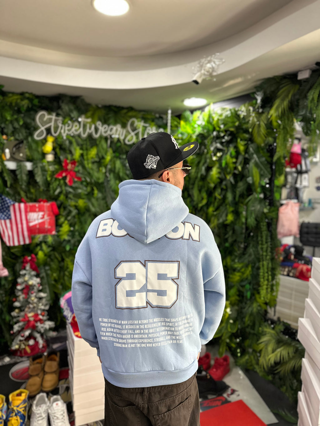 Felpa Boston Crop Zip Celeste BUNKER