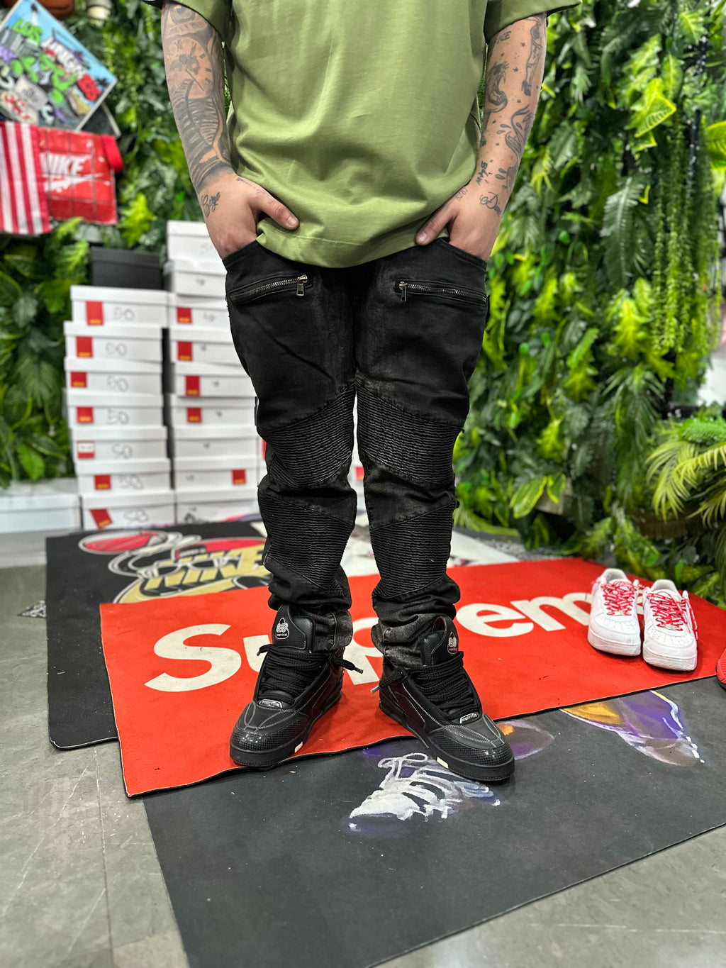 Denim Byker Zip Bakz
