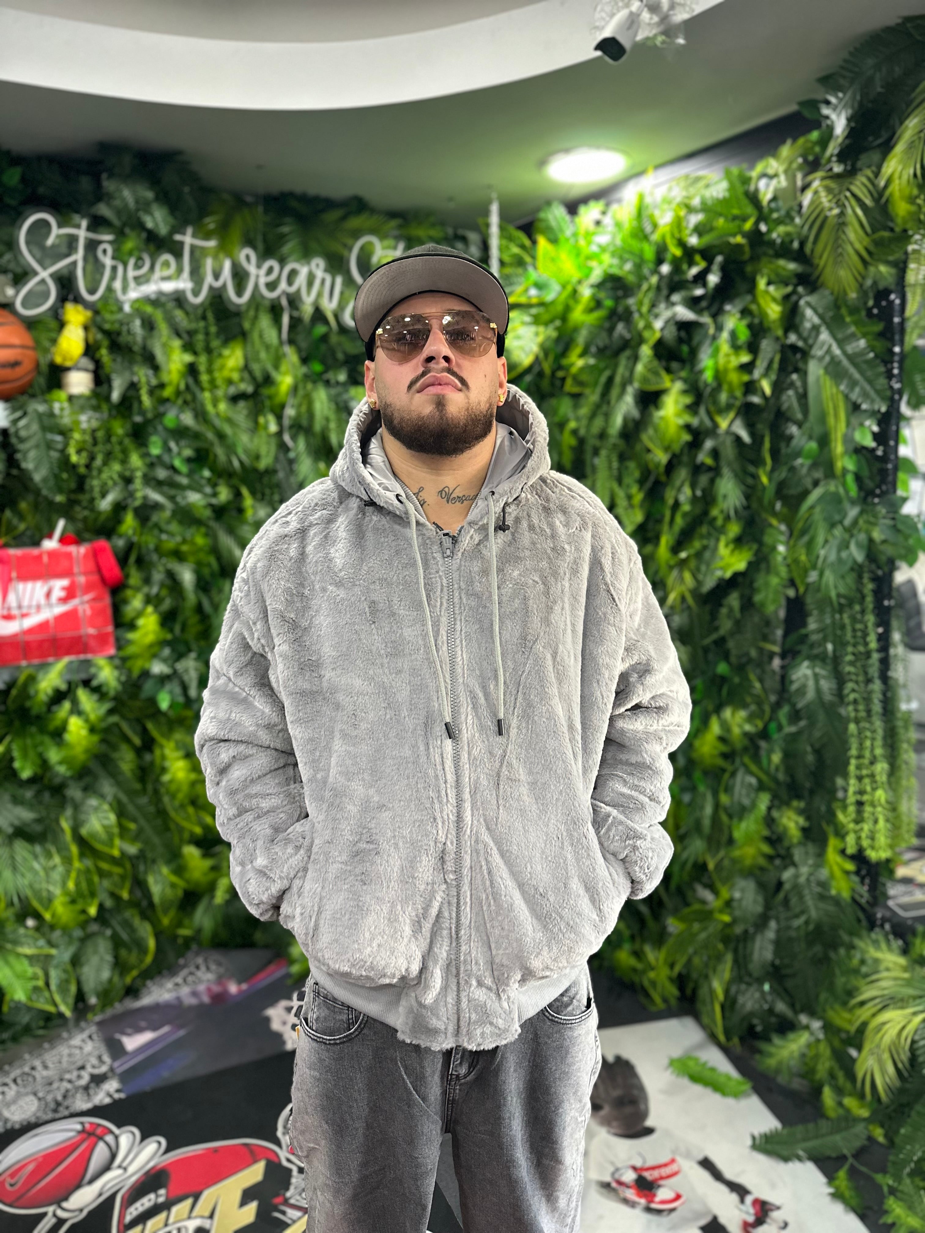 Giubbino Pelliccia Reversibile Grey