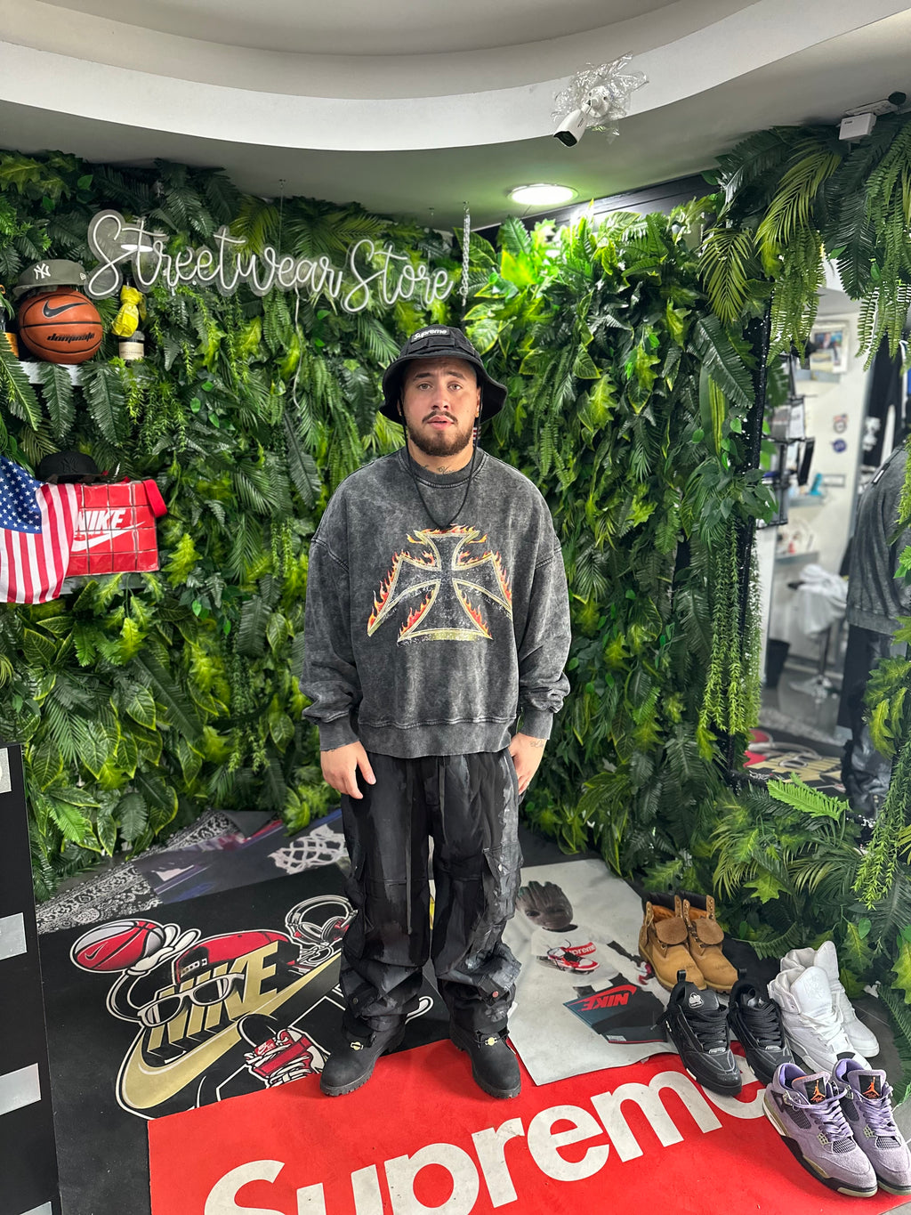 Felpa Croce Fuoco Grey BUNKER