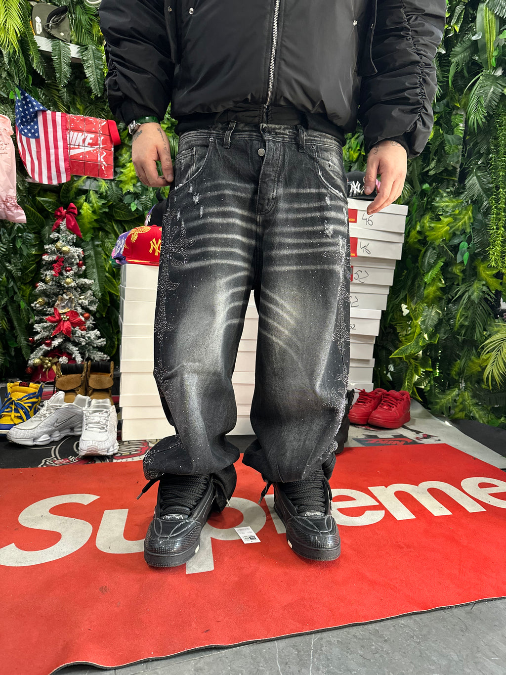 Denim Baggy Diamond Cross Grey CIANORIC