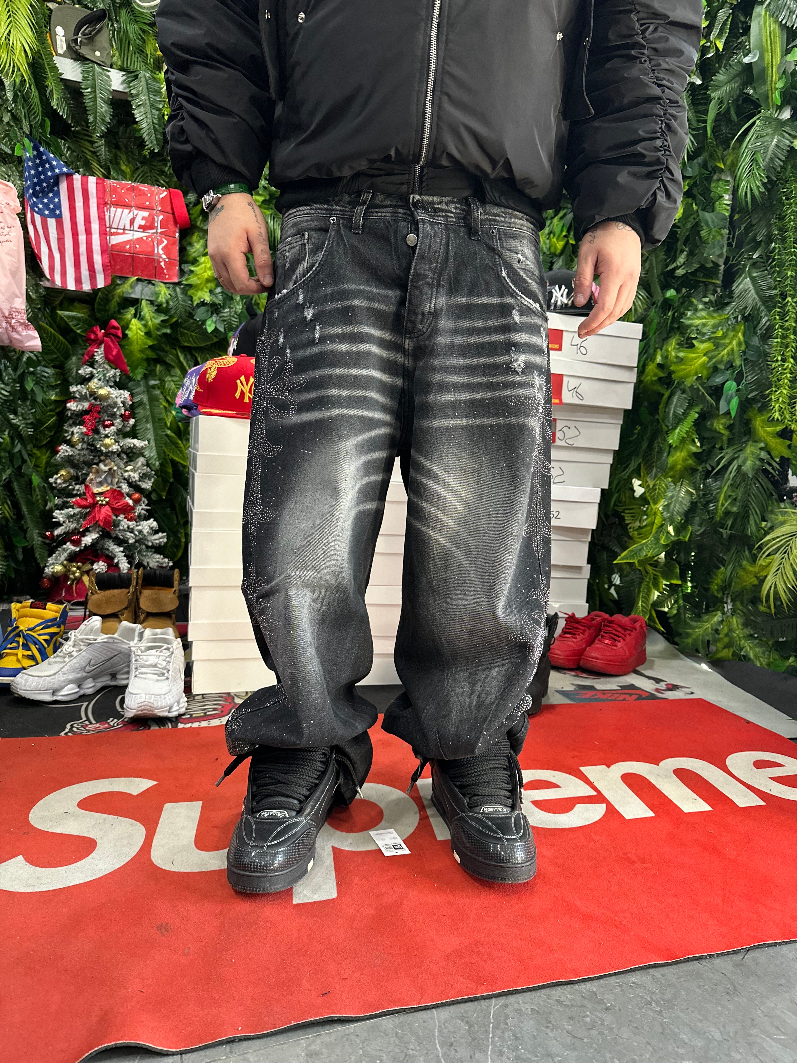 Denim Baggy Diamond Cross Grey CIANORIC