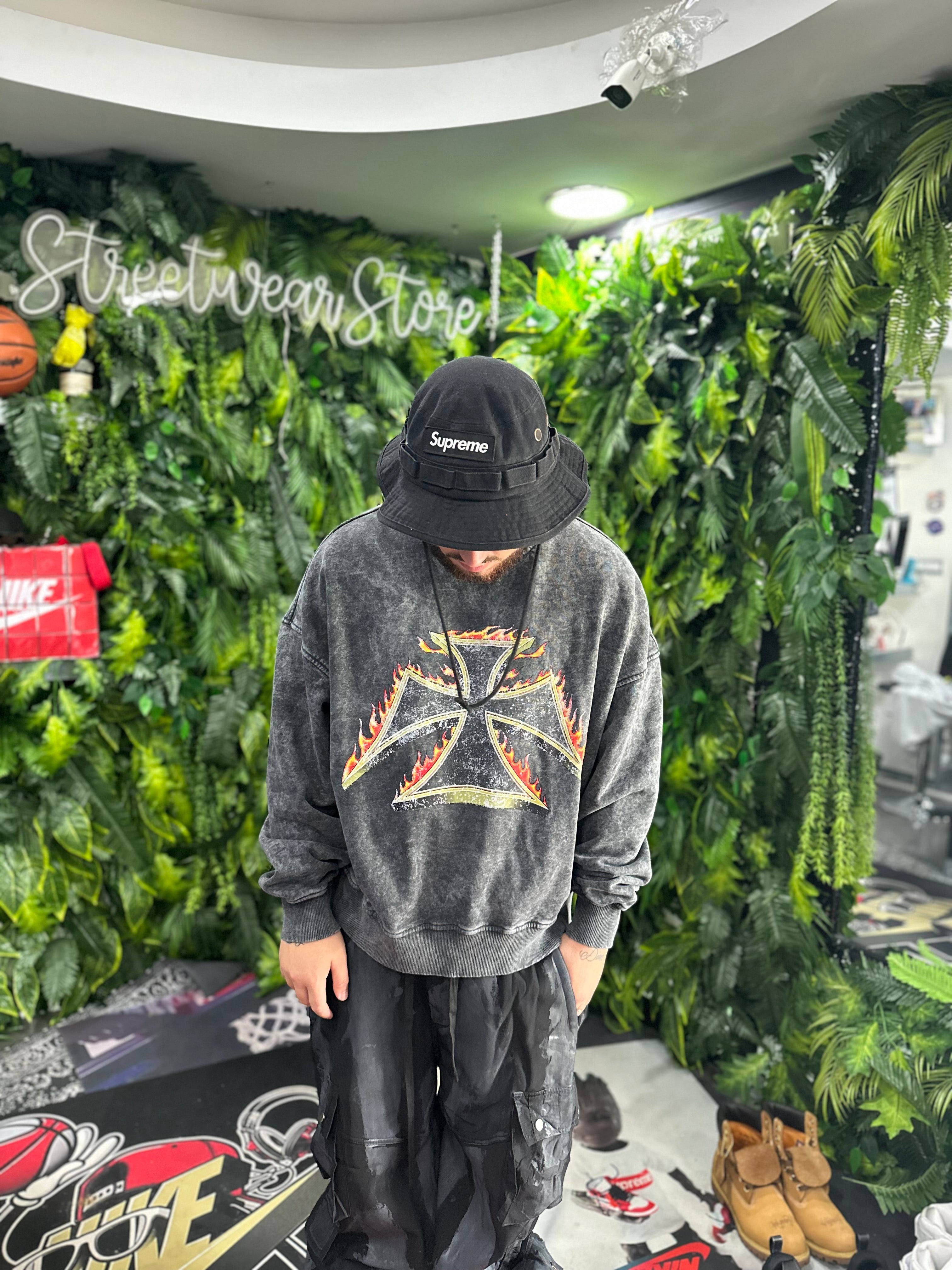 Felpa Croce Fuoco Grey BUNKER