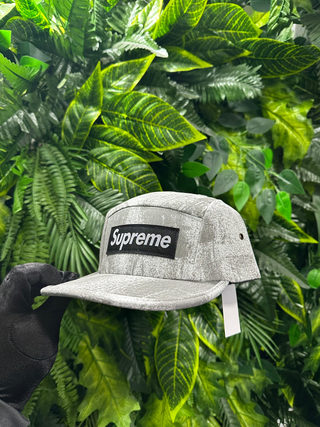 Cappello Supreme Circles Jacquared Denim Camp Grey