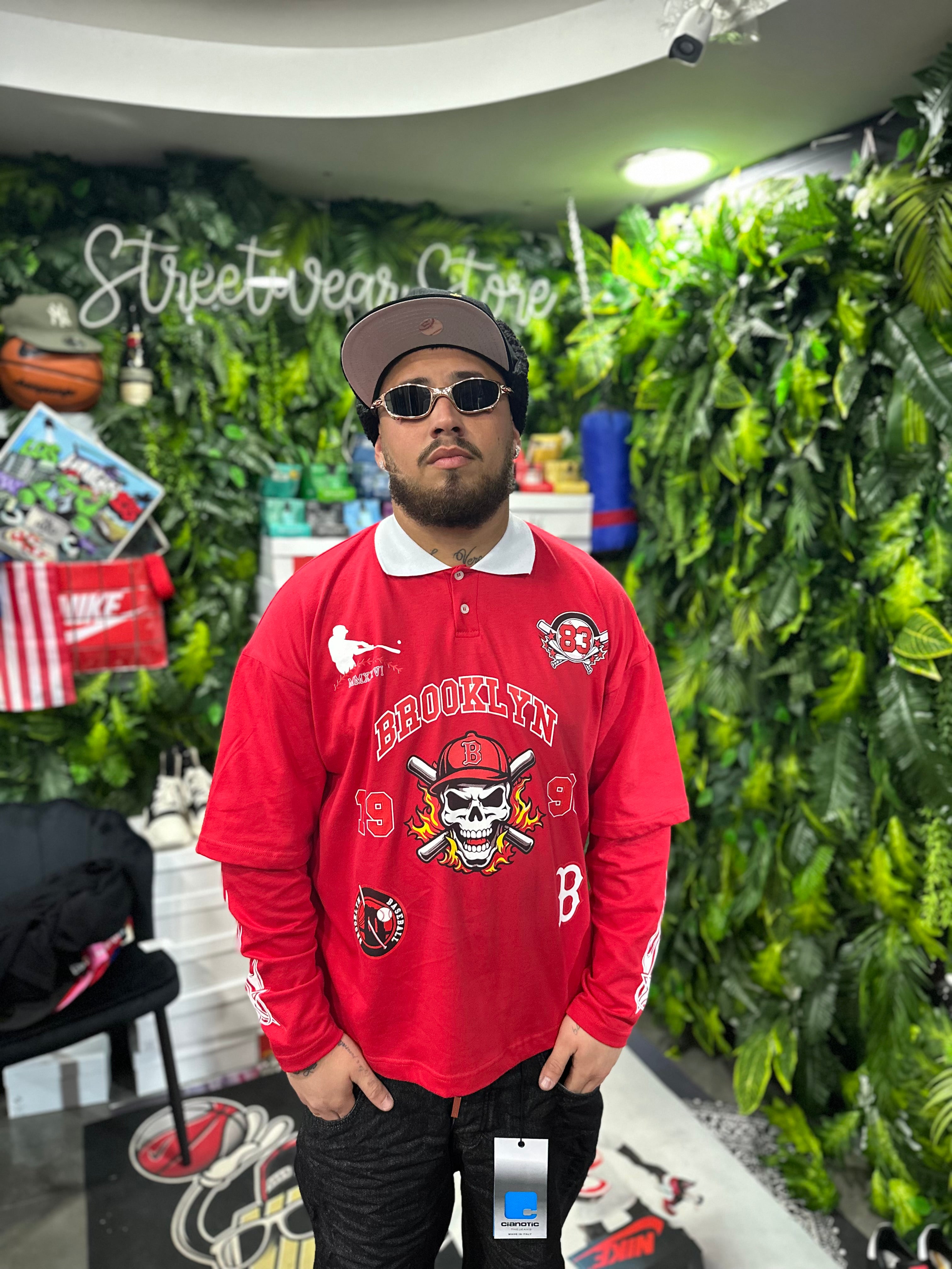 Shirt Polo Longsleeve Red Brooklyn CIANOTIC