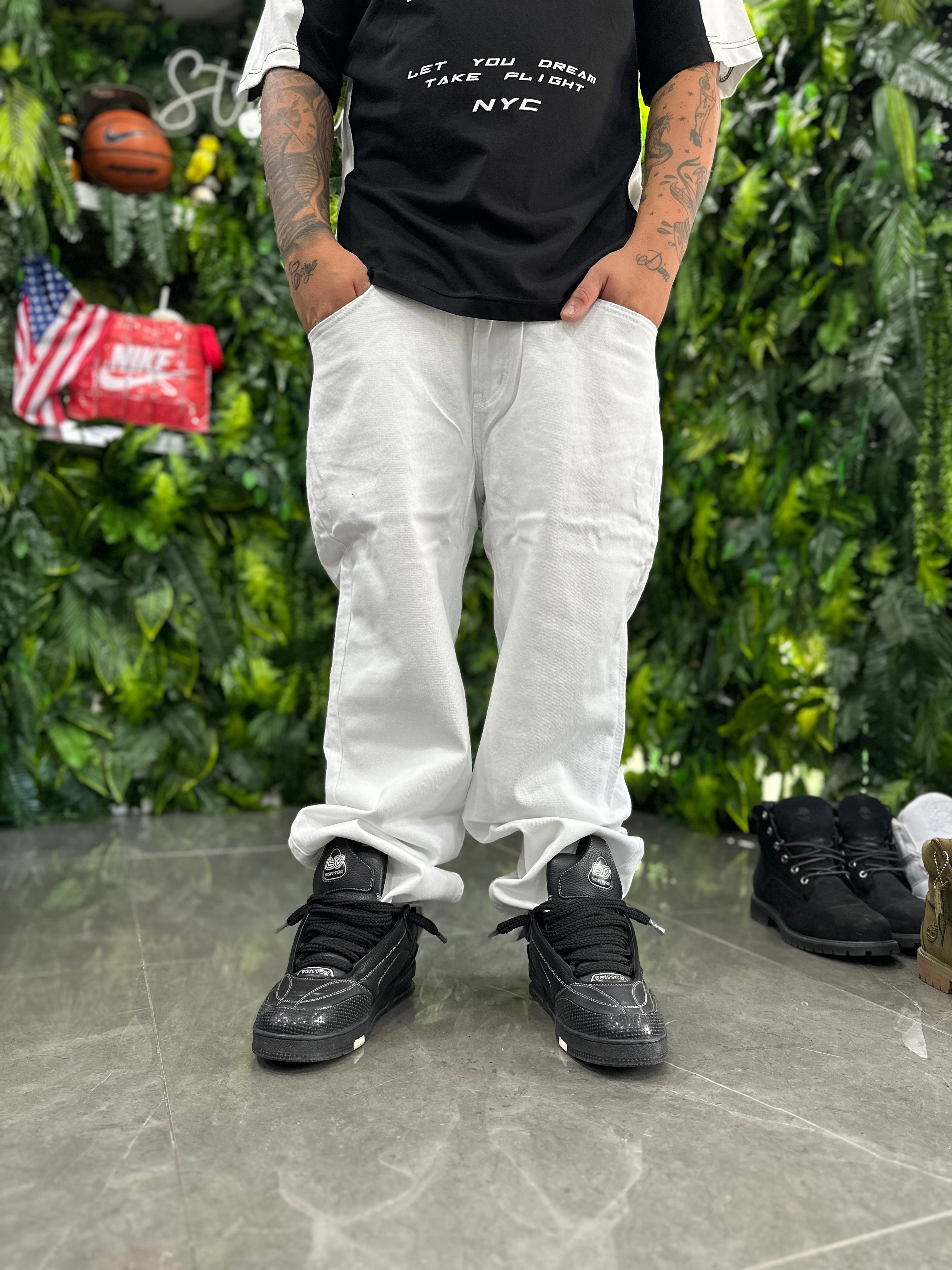 Denim Baggy White Basic