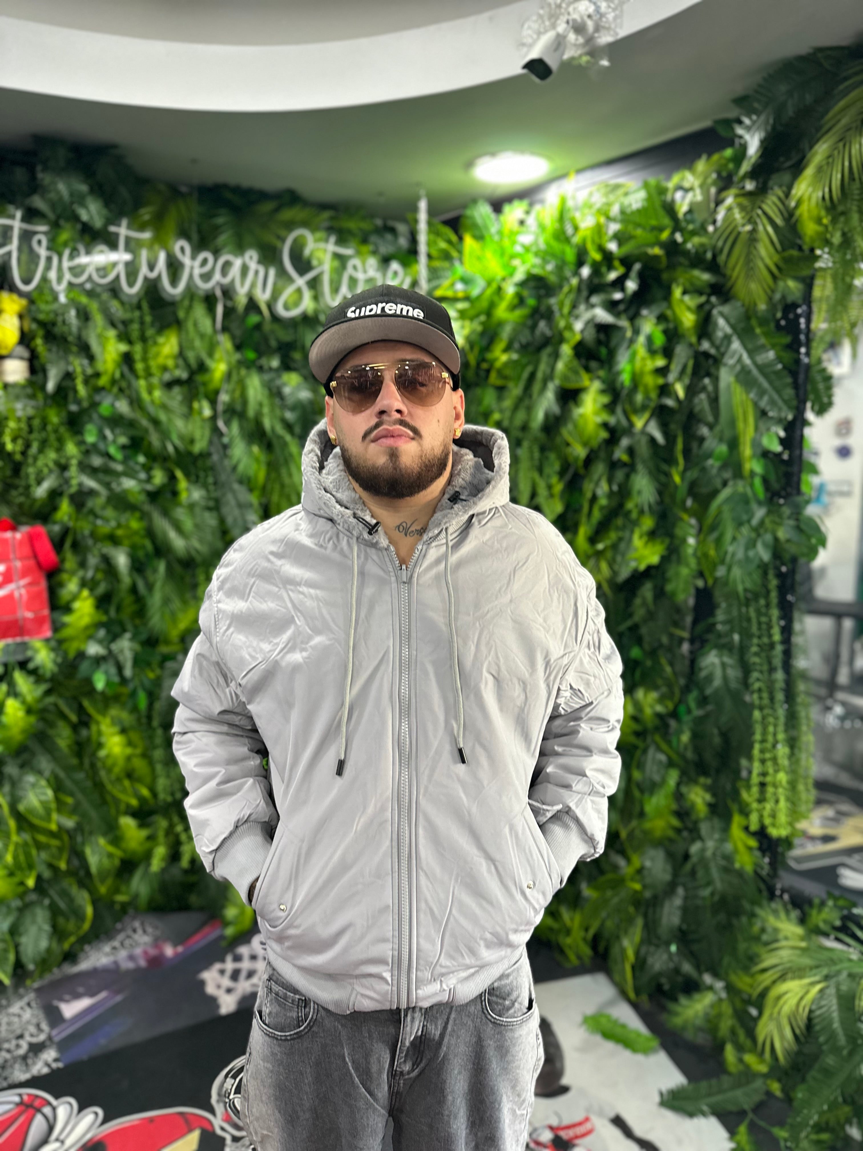 Giubbino Pelliccia Reversibile Grey