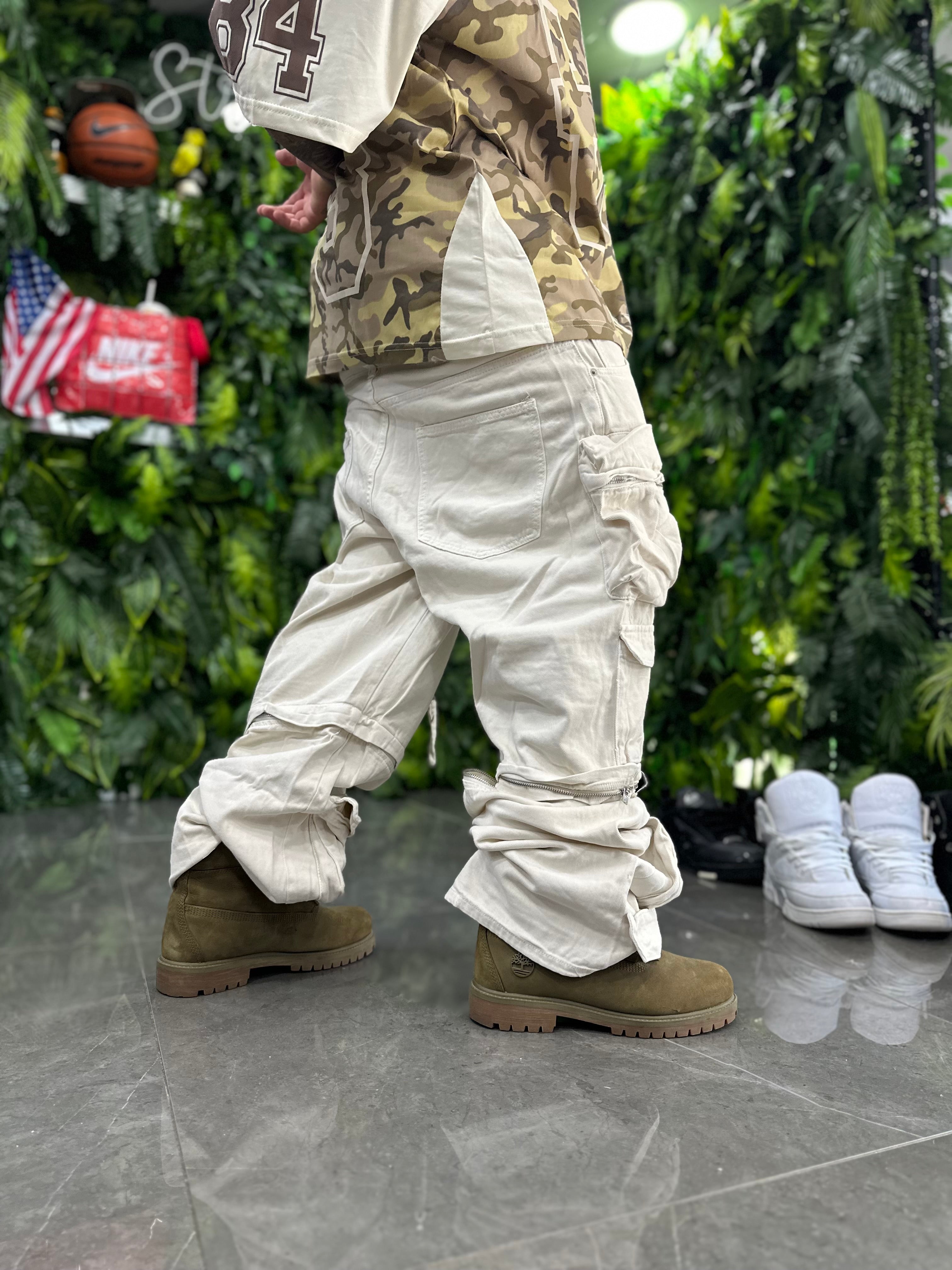 Denim Cargo+Shorts White