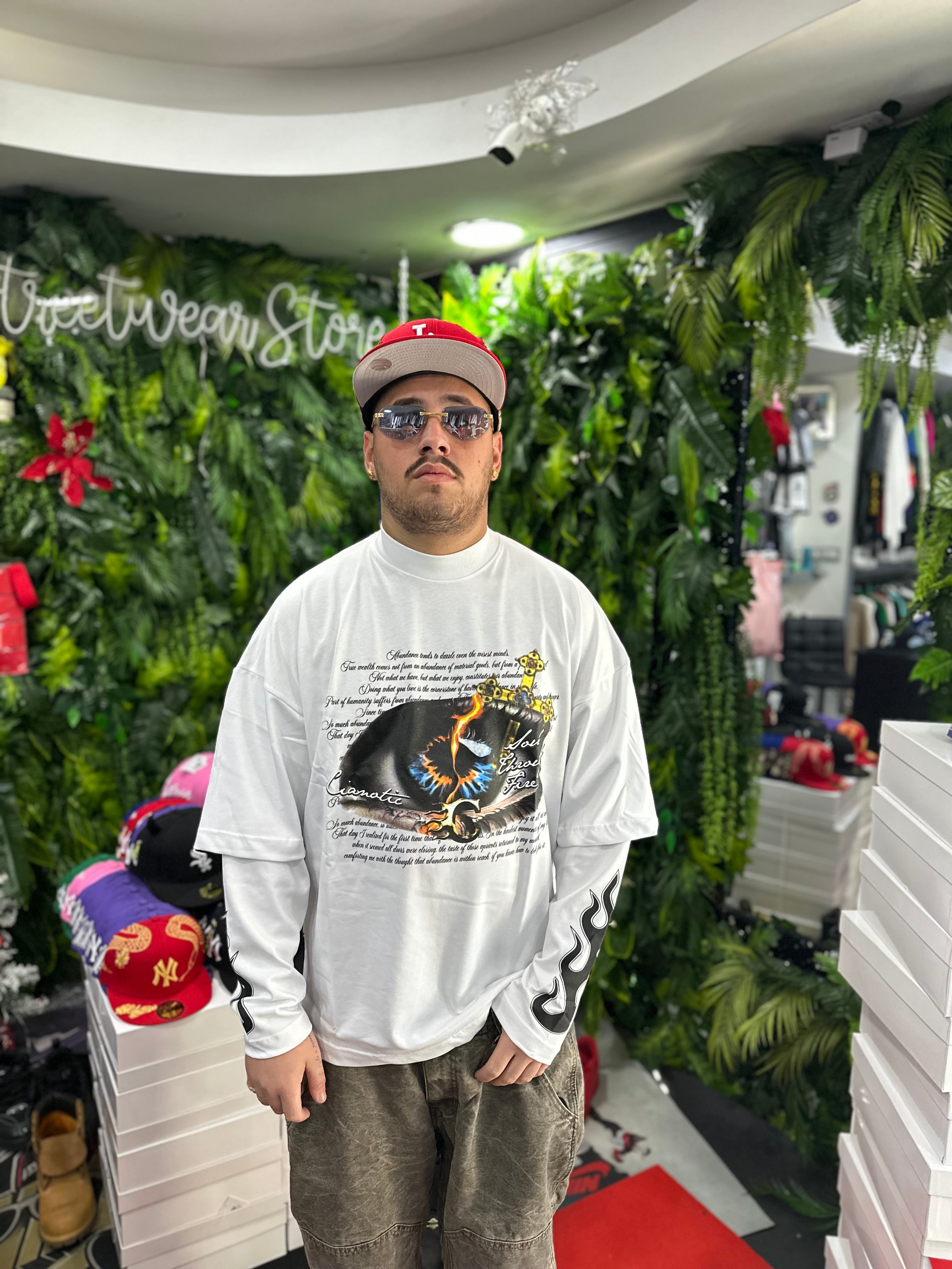 Shirt Longsleeve Occhio White Cianotic