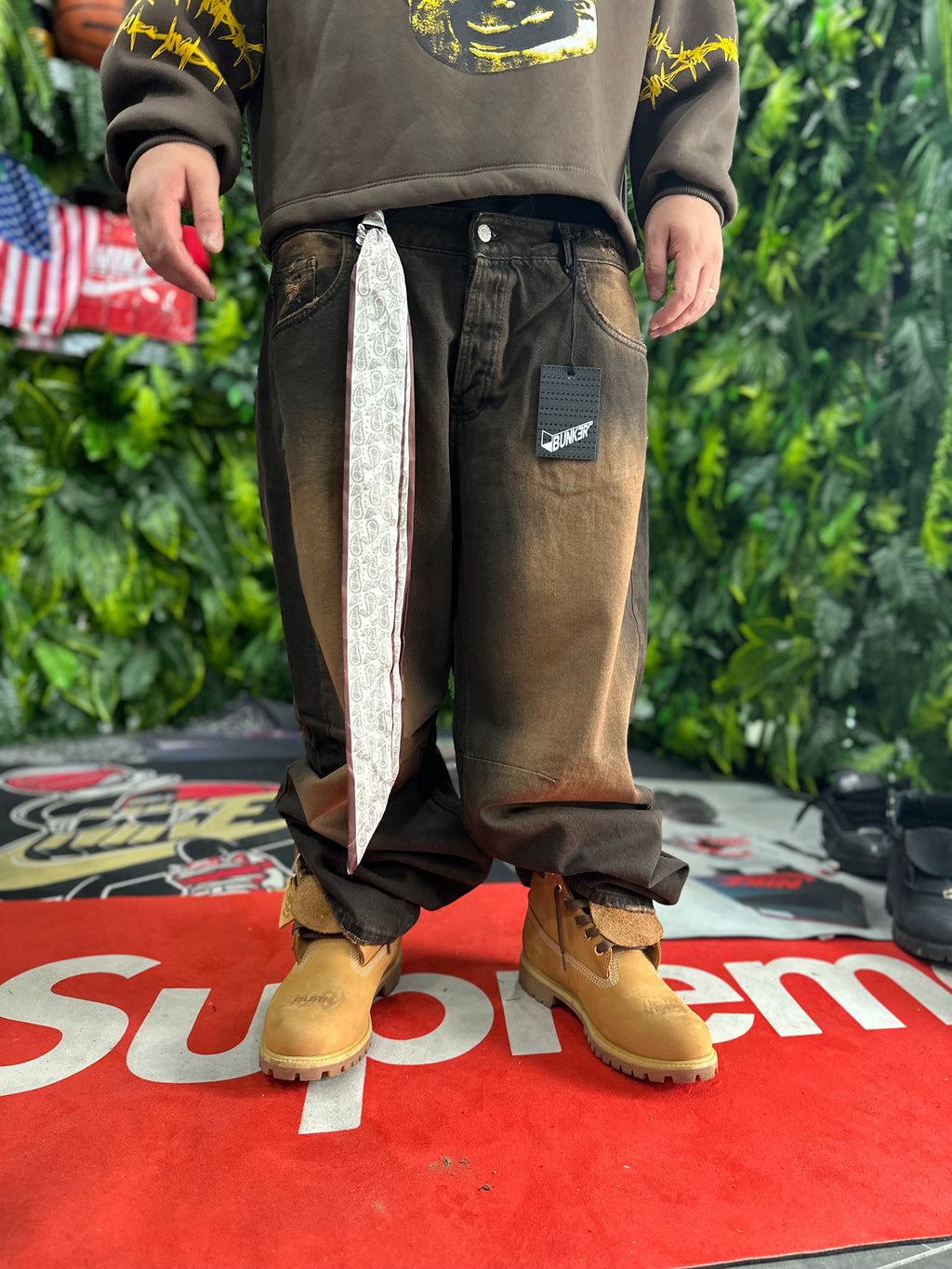 Denim Baggy Bandana Brown BUNKER