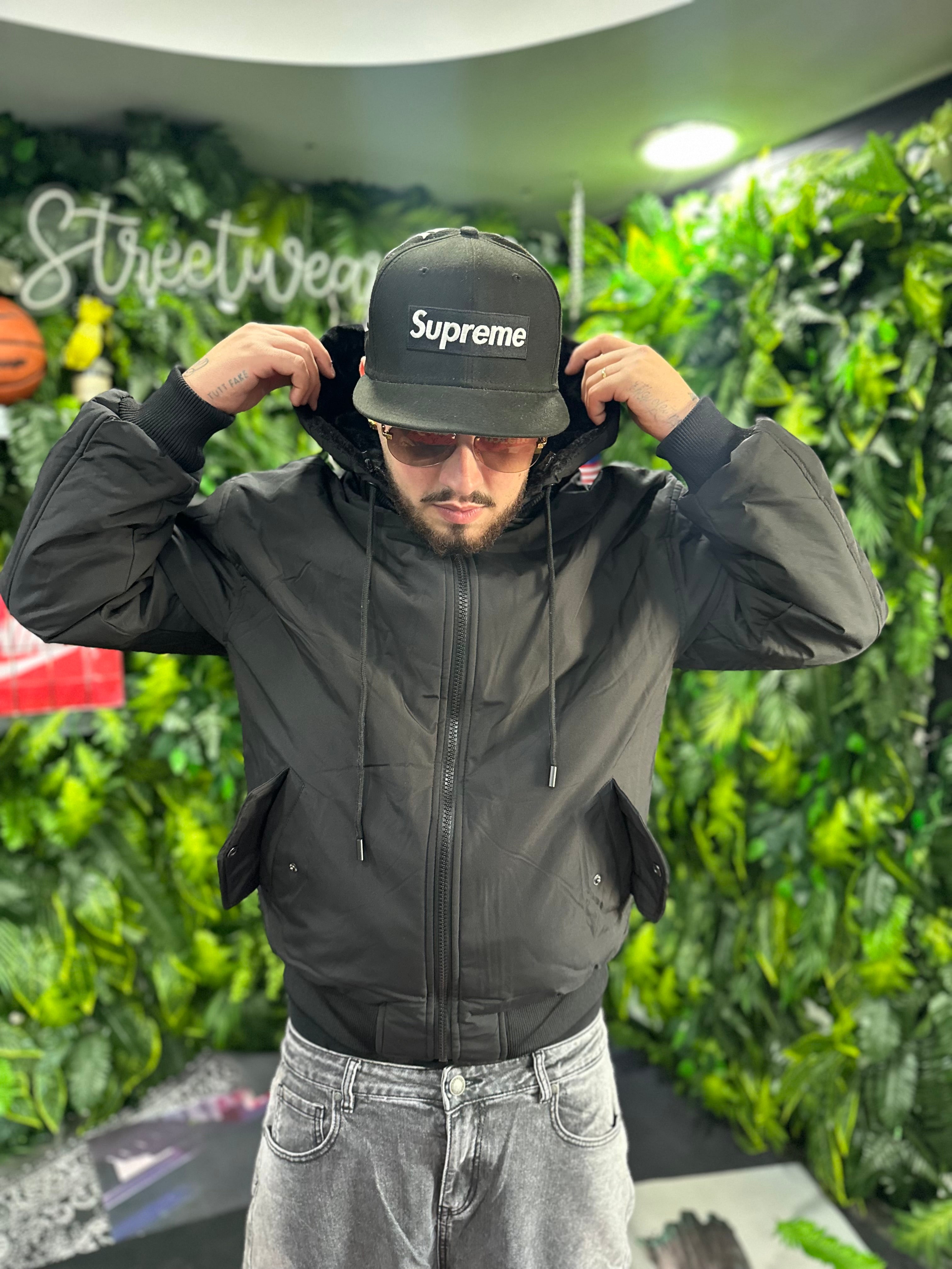 Giubbino Pelliccia Reversibile Black