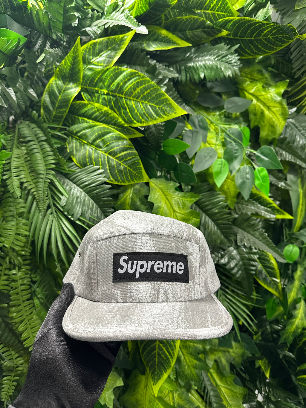 Cappello Supreme Circles Jacquared Denim Camp Grey
