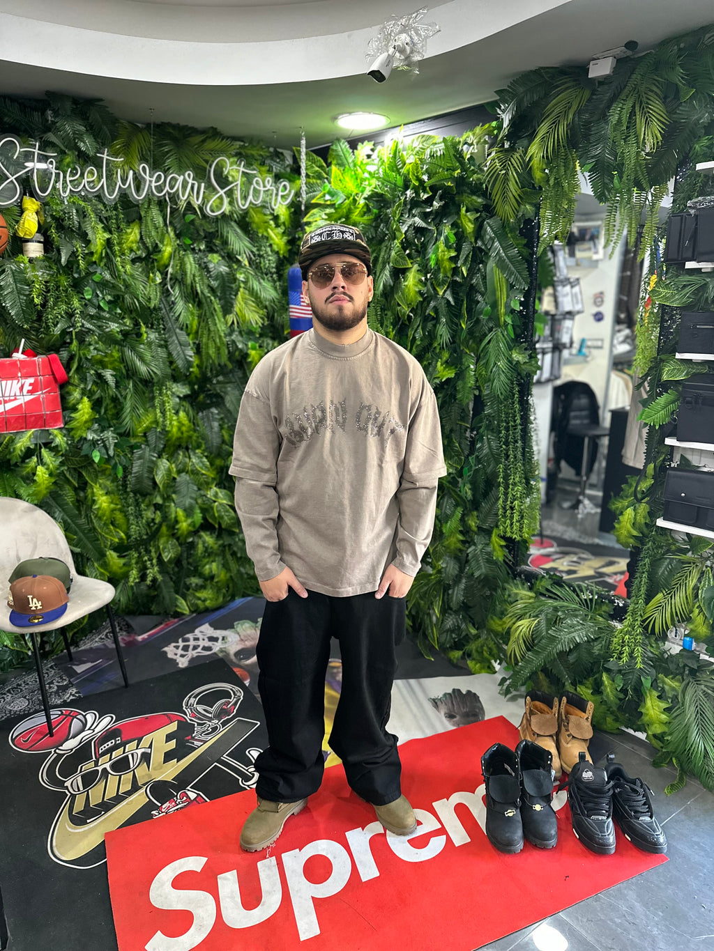 Shirt LongSleeve Burn Out Diamokd Brown BUNKER