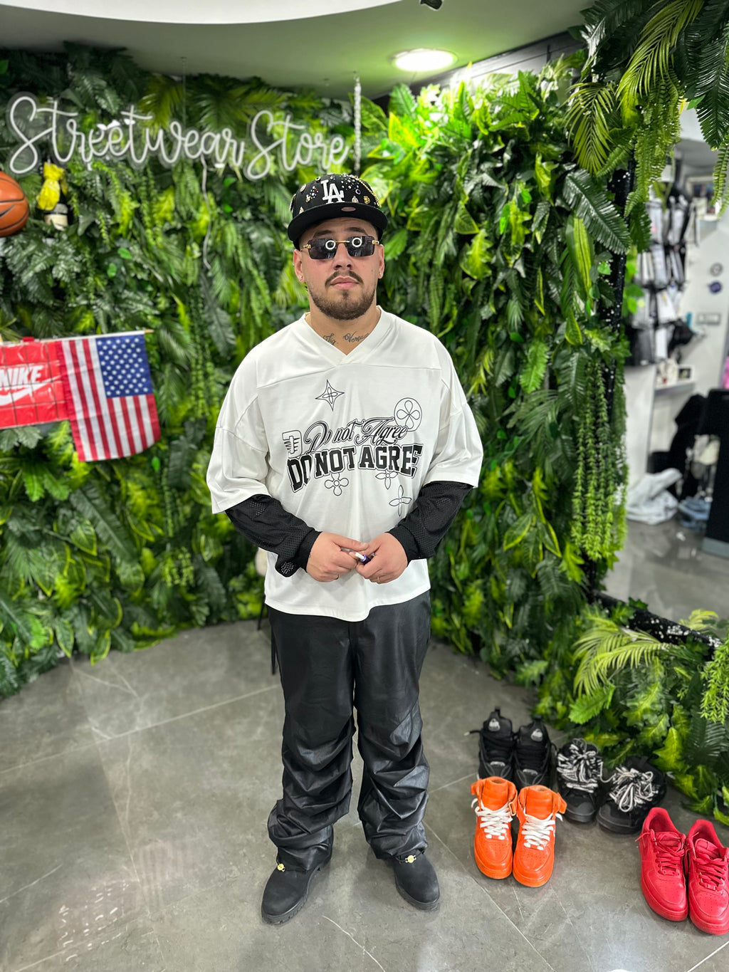 Shirt Long Sleeve White/Black DONOTAGREE