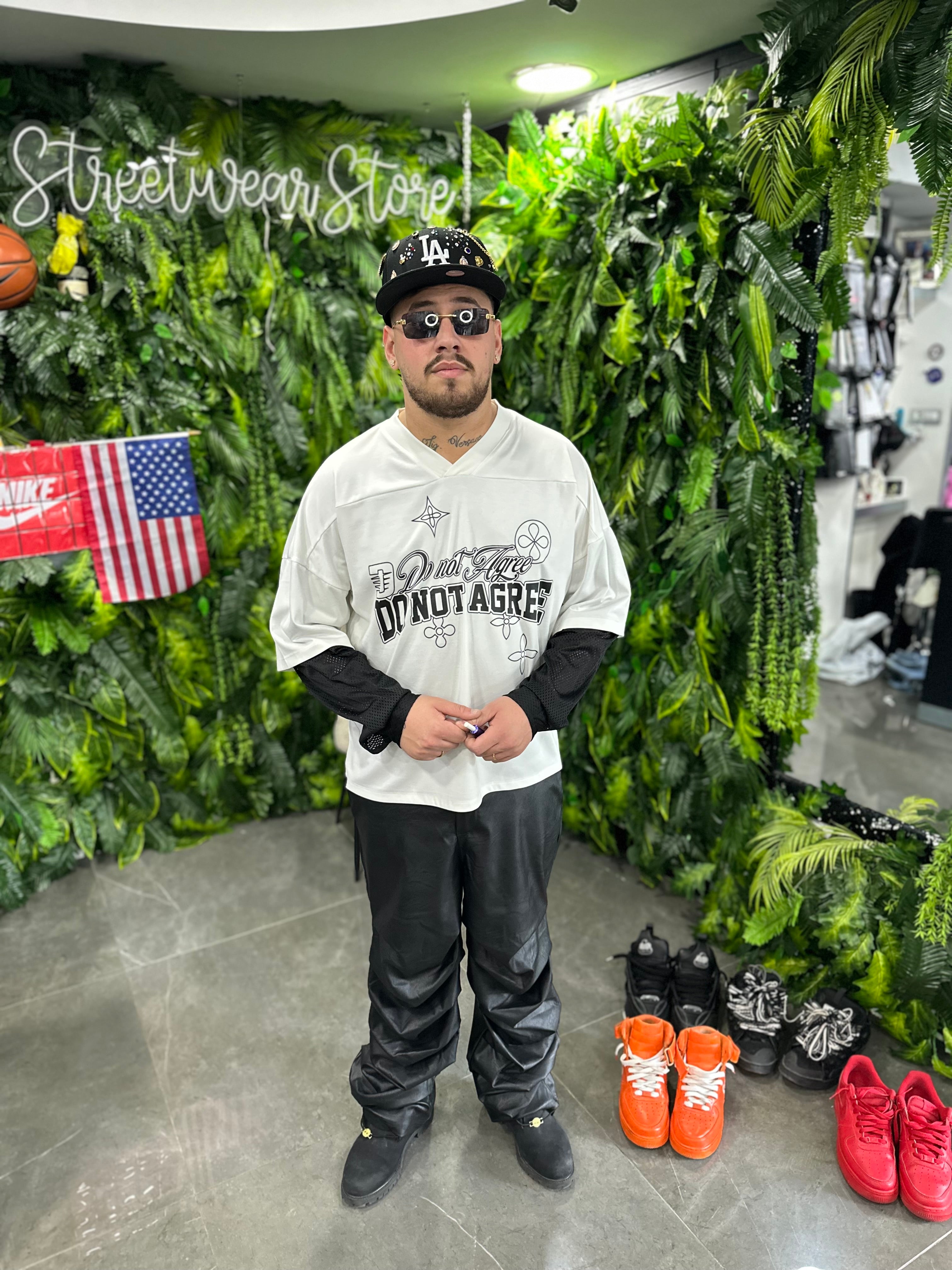 Shirt Long Sleeve White/Black DONOTAGREE